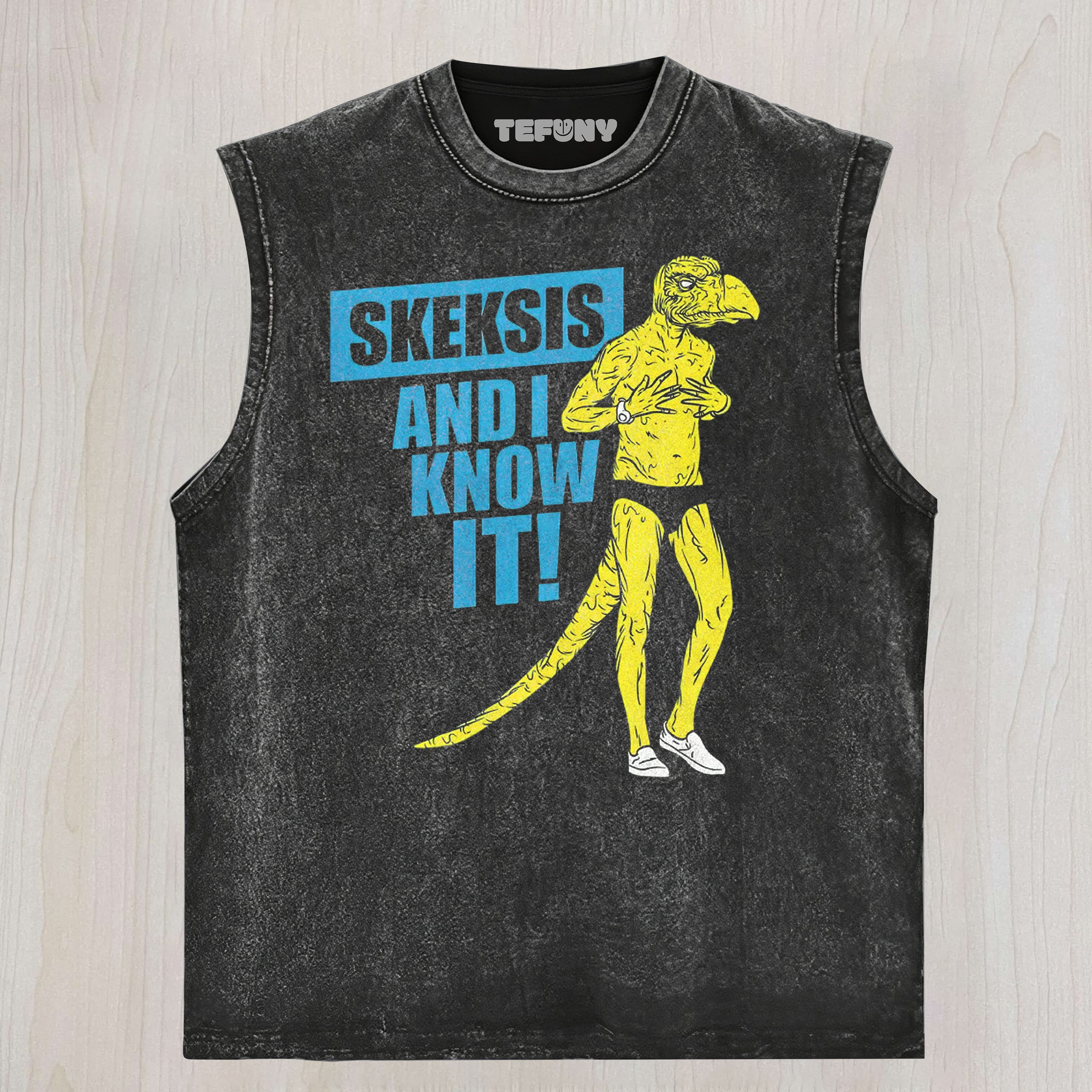 FANTASY CREATURE PARODY GRAPHIC WASHED UNISEX TEE, TANK TOP, LAYERED LS, SWEATSHIRT & HOODIE
