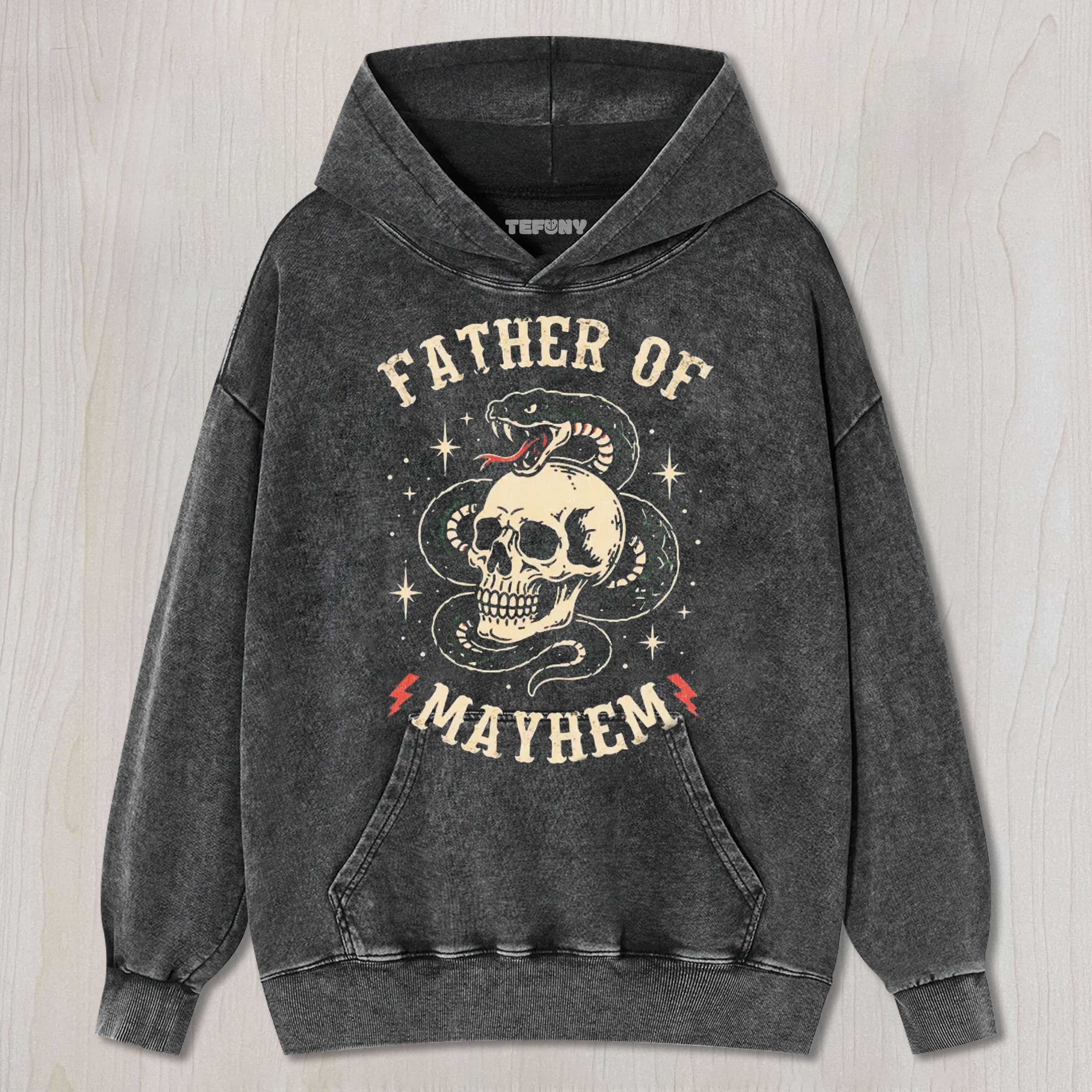 FATHER OF MAYHEM SKULL T UNISEX TEE, TANK TOP, LAYERED LS, SWEATSHIRT & HOODIE