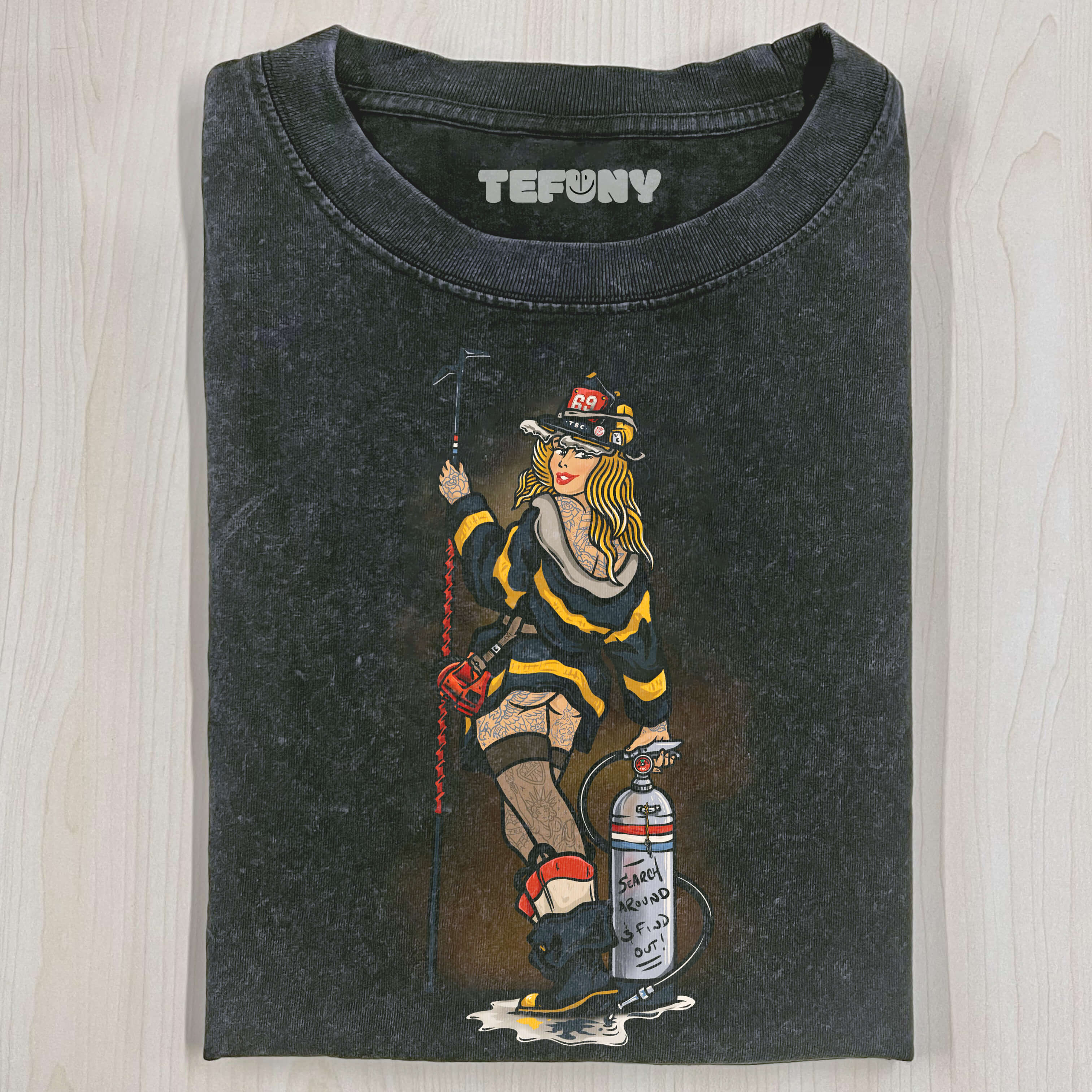 FEMALE FIRE FIGHTER T-SHIRT