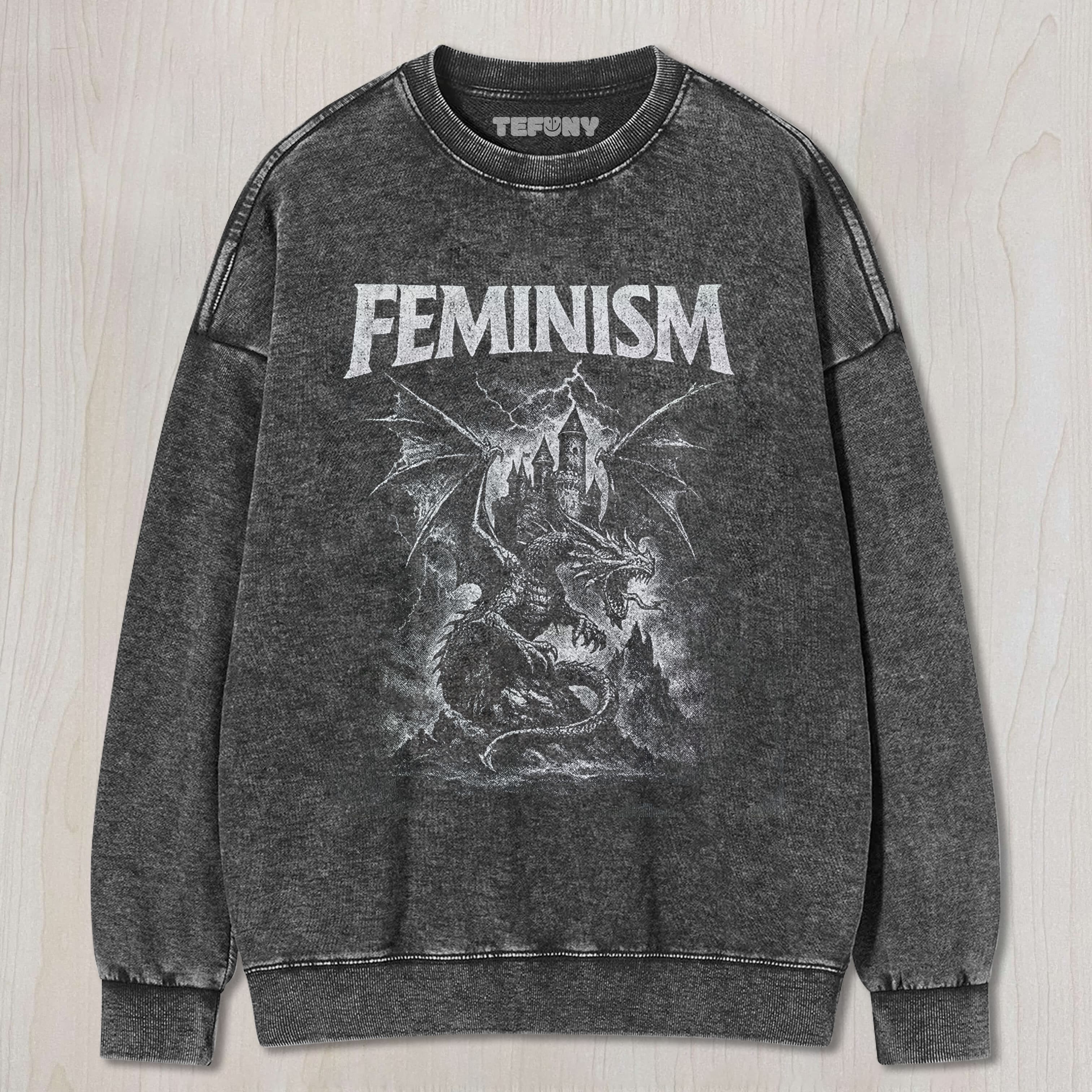 FEMINISM DRAGON FANTASYUNISEX TEE, TANK TOP, LAYERED LS, SWEATSHIRT & HOODIE