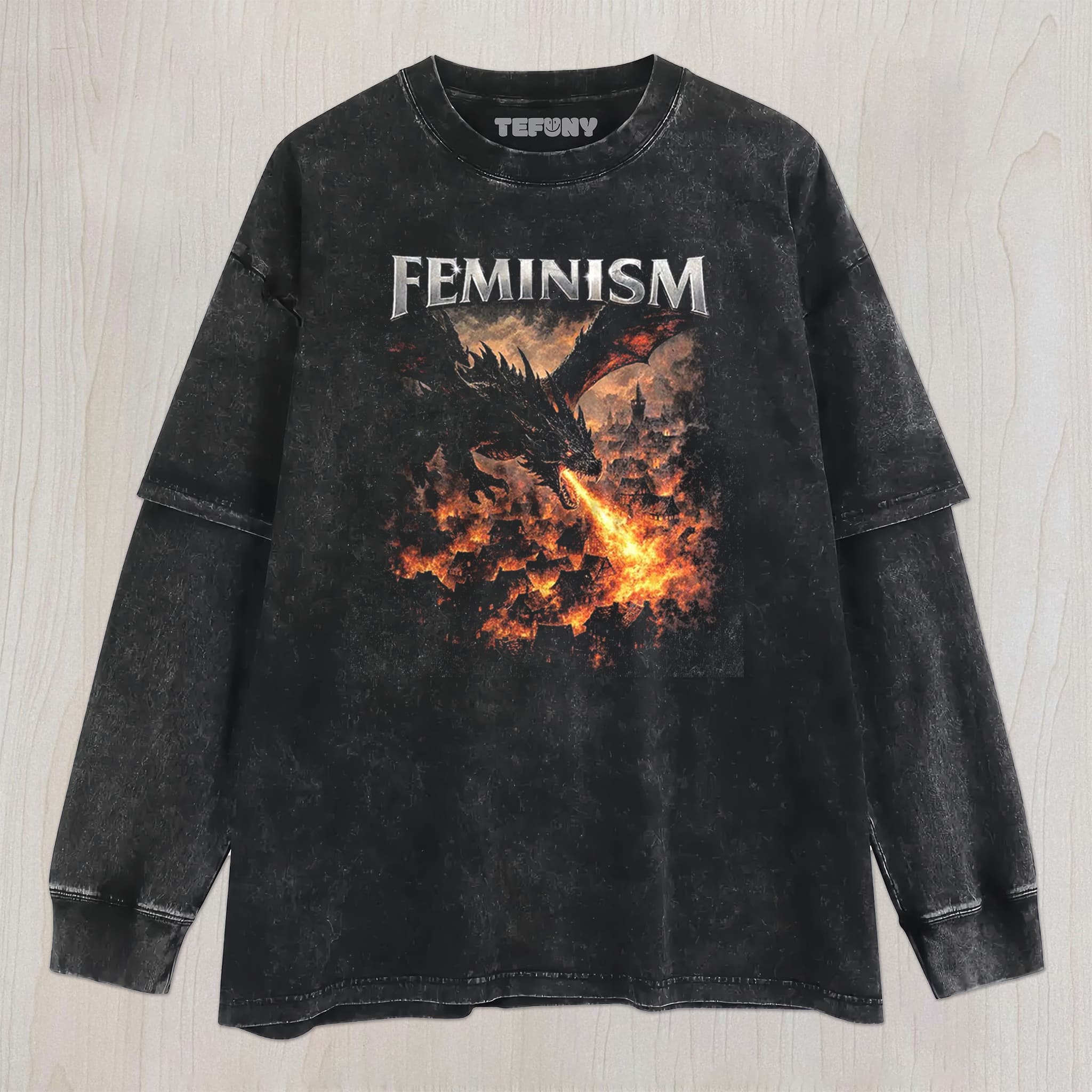 FEMINIST DRAGONV1 UNISEX TEE, TANK TOP, LAYERED LS, SWEATSHIRT & HOODIE