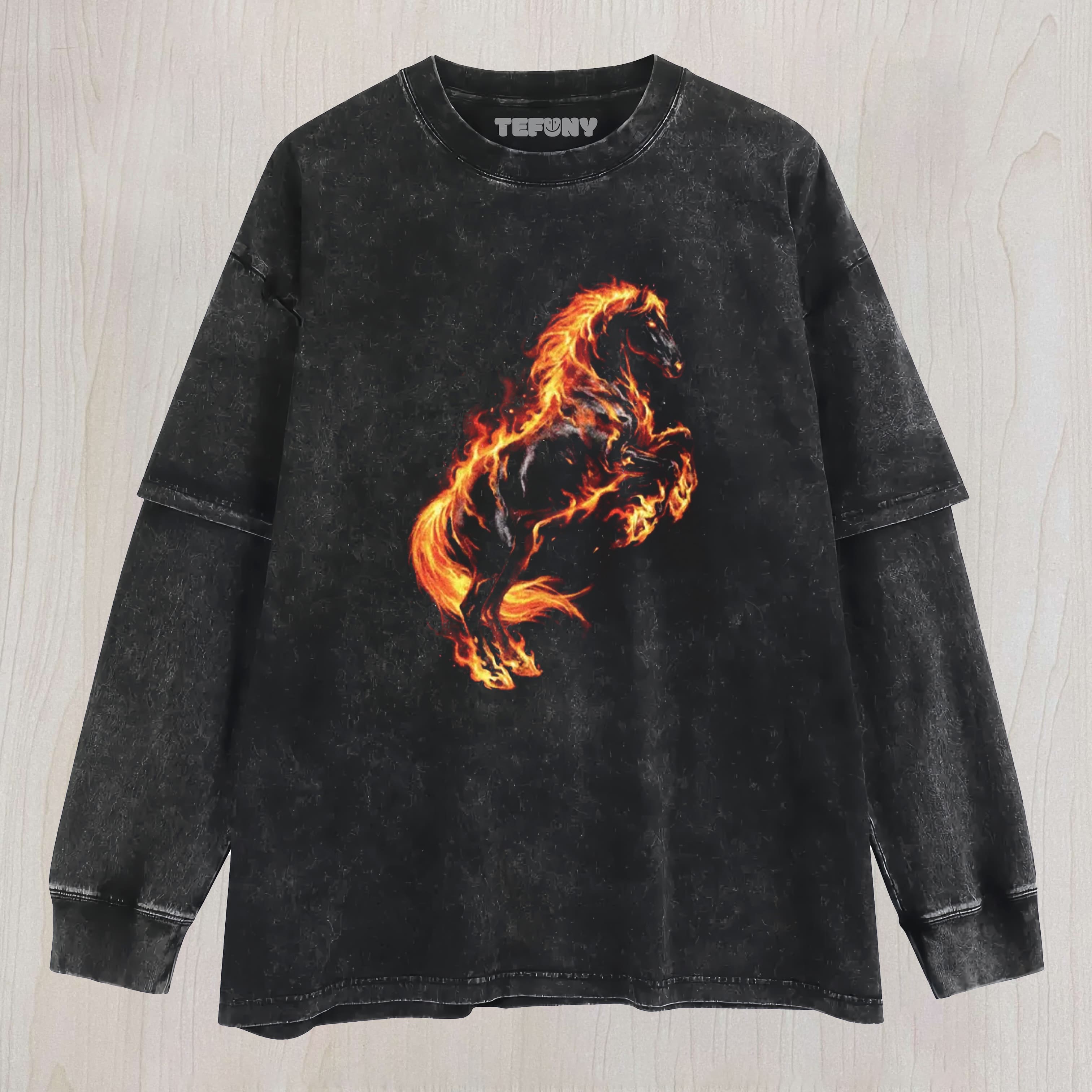 FIRE HORSE GRAPHIC UNISEX TEE, TANK TOP, LAYERED LS, SWEATSHIRT & HOODIE