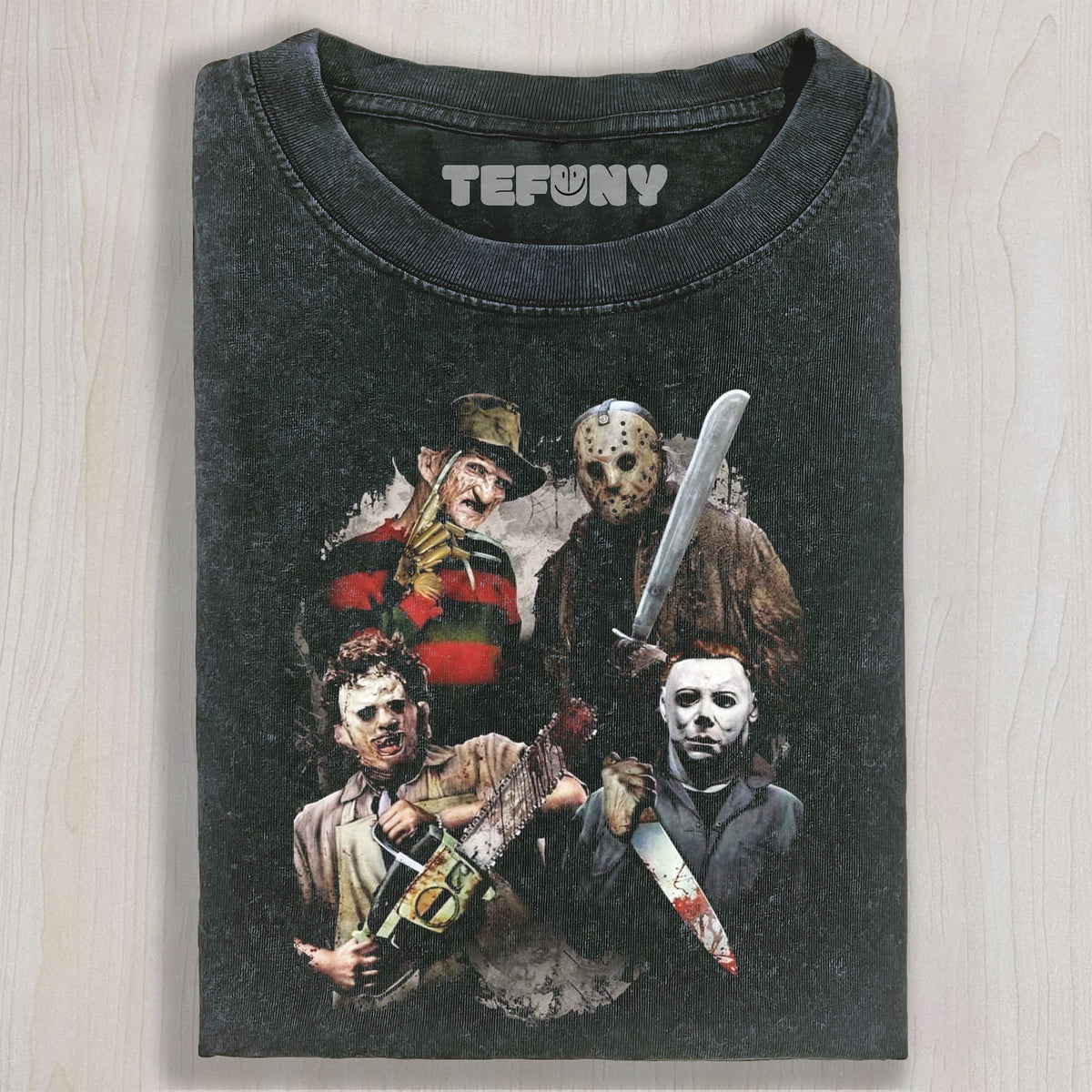 FOUR TERRIFYING CHARACTERS UNISEX TEE, TANK TOP, LAYERED LS, SWEATSHIRT & HOODIE