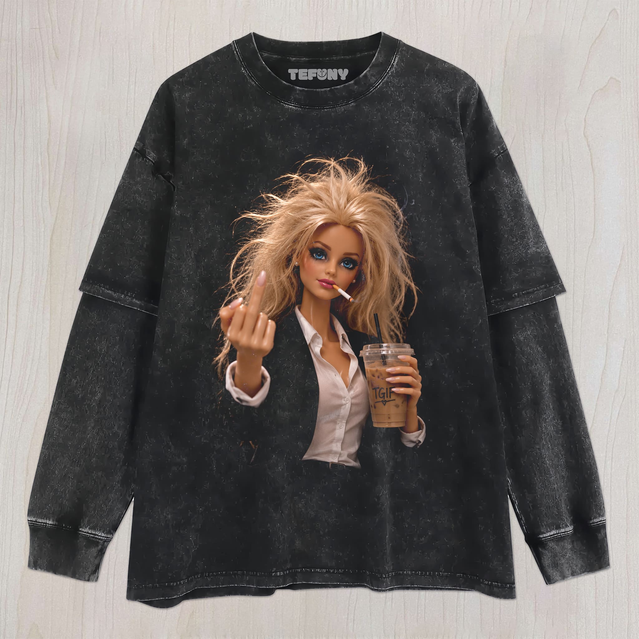 FUCK OFF DOLL MEME V5 UNISEX TEE, TANK TOP, LAYERED LS, SWEATSHIRT & HOODIE