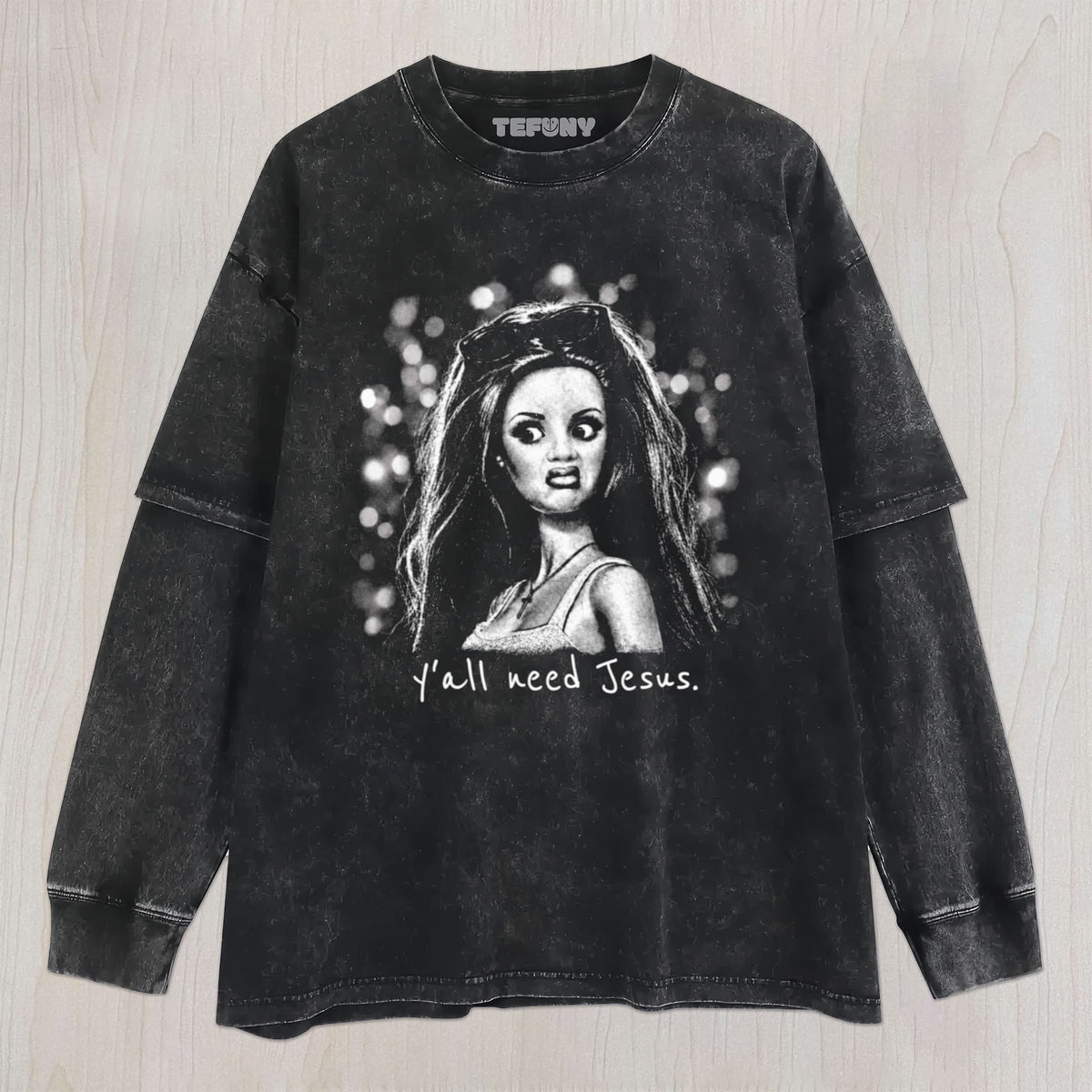 FUNNY DOLL FACE MEME V3 UNISEX TEE, TANK TOP, LAYERED LS, SWEATSHIRT & HOODIE