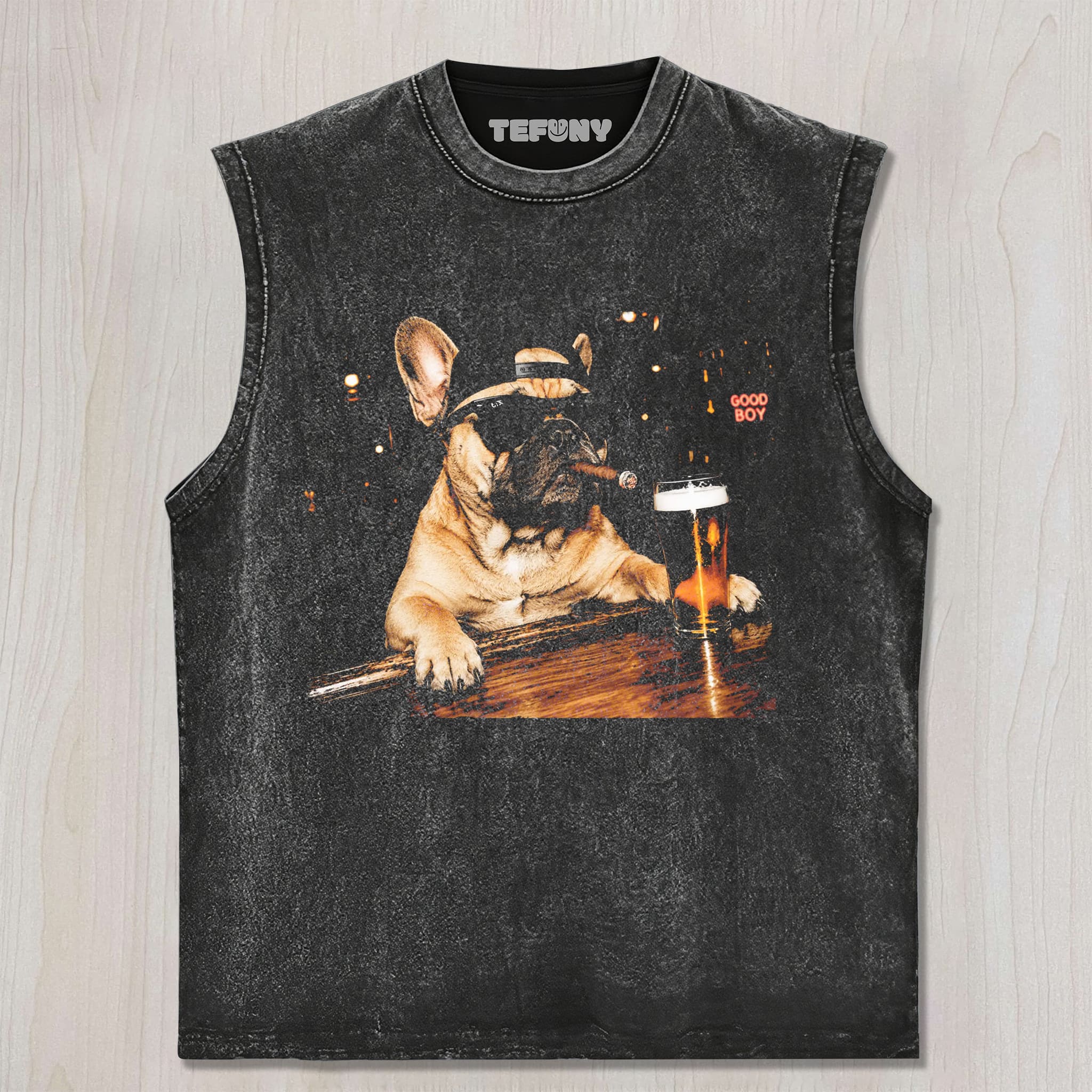 FUNNY FRENCH BULLDOG SMOKING CIGAR UNISEX TEE, TANK TOP, LAYERED LS, SWEATSHIRT & HOODIE
