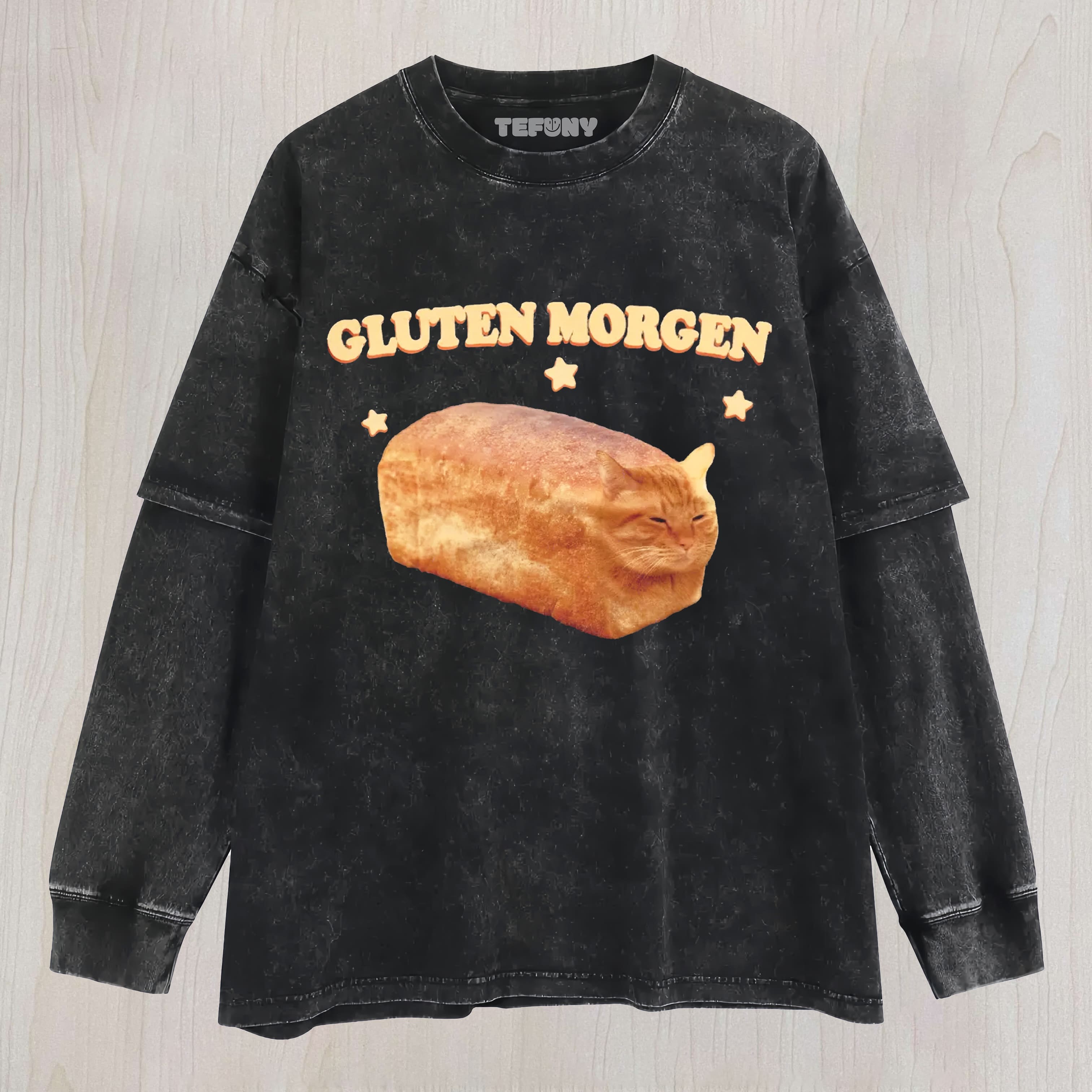FUNNY CAT BREAD LAYERED LONG SLEEVE