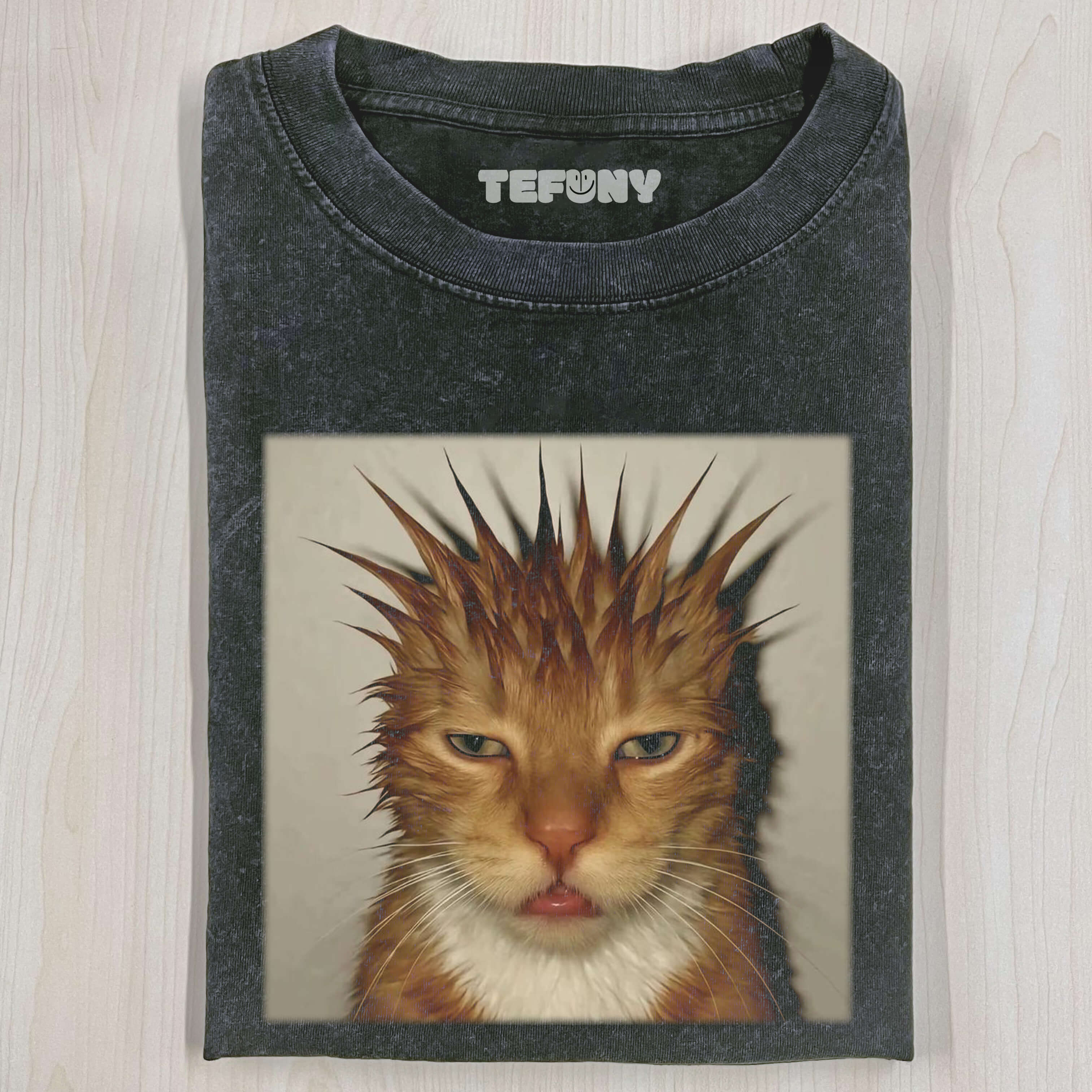 FUNNY HAIR CAT T-SHIRT