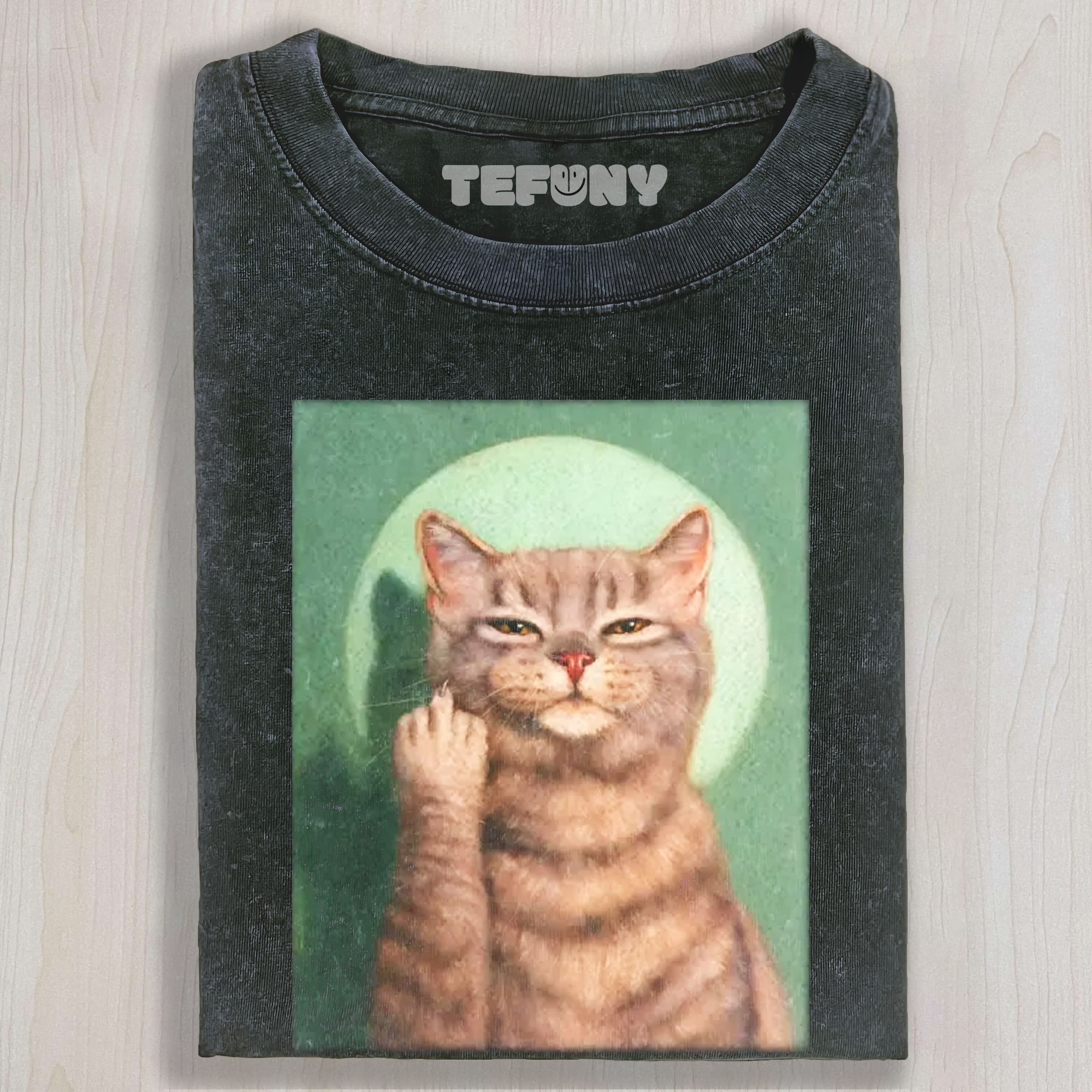 FUNNY MIDDLE FINGER CAT MEME TEE & SWEAT & HOOD