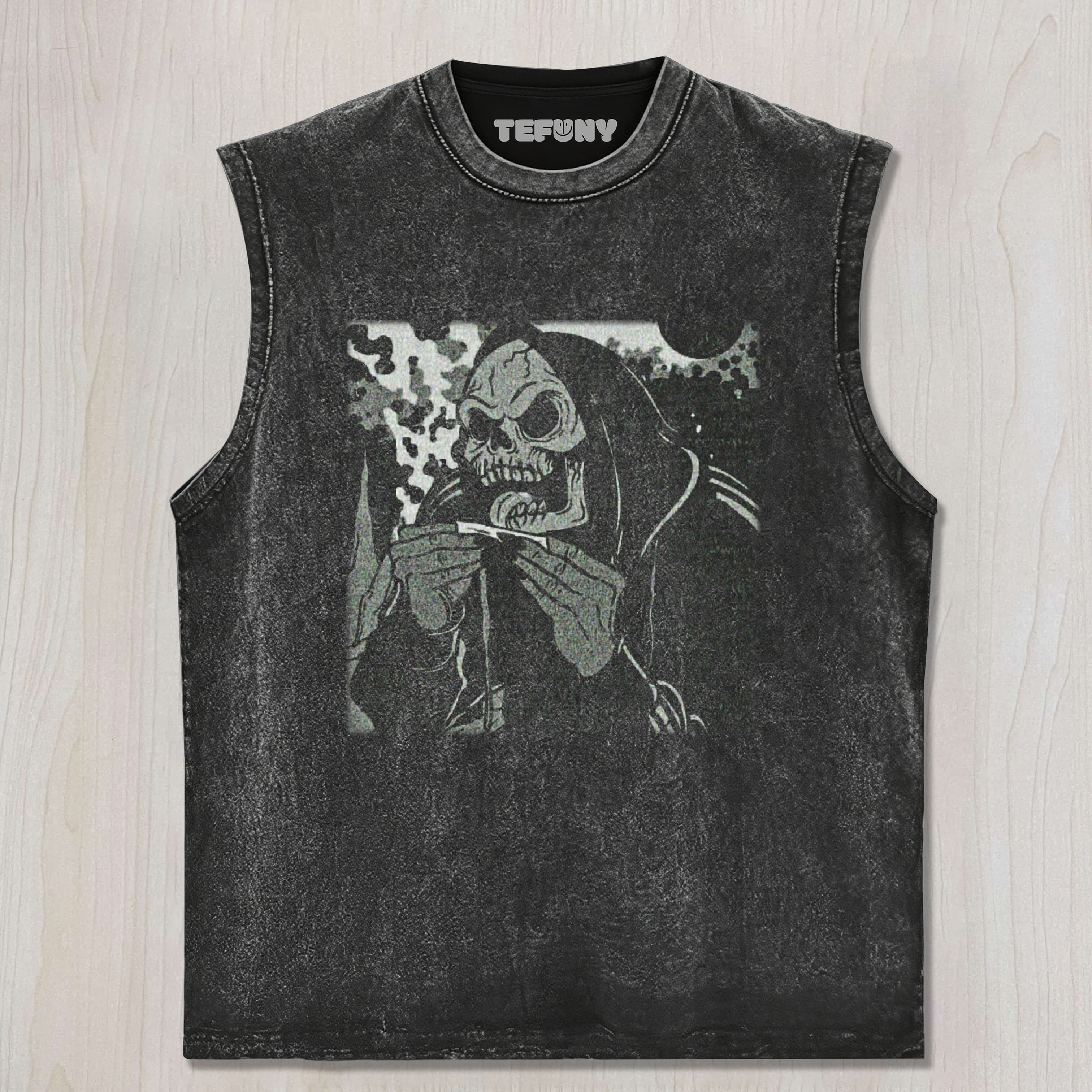 FUNNY SKULL MEME V3 UNISEX TEE, TANK TOP, LAYERED LS, SWEATSHIRT & HOODIE