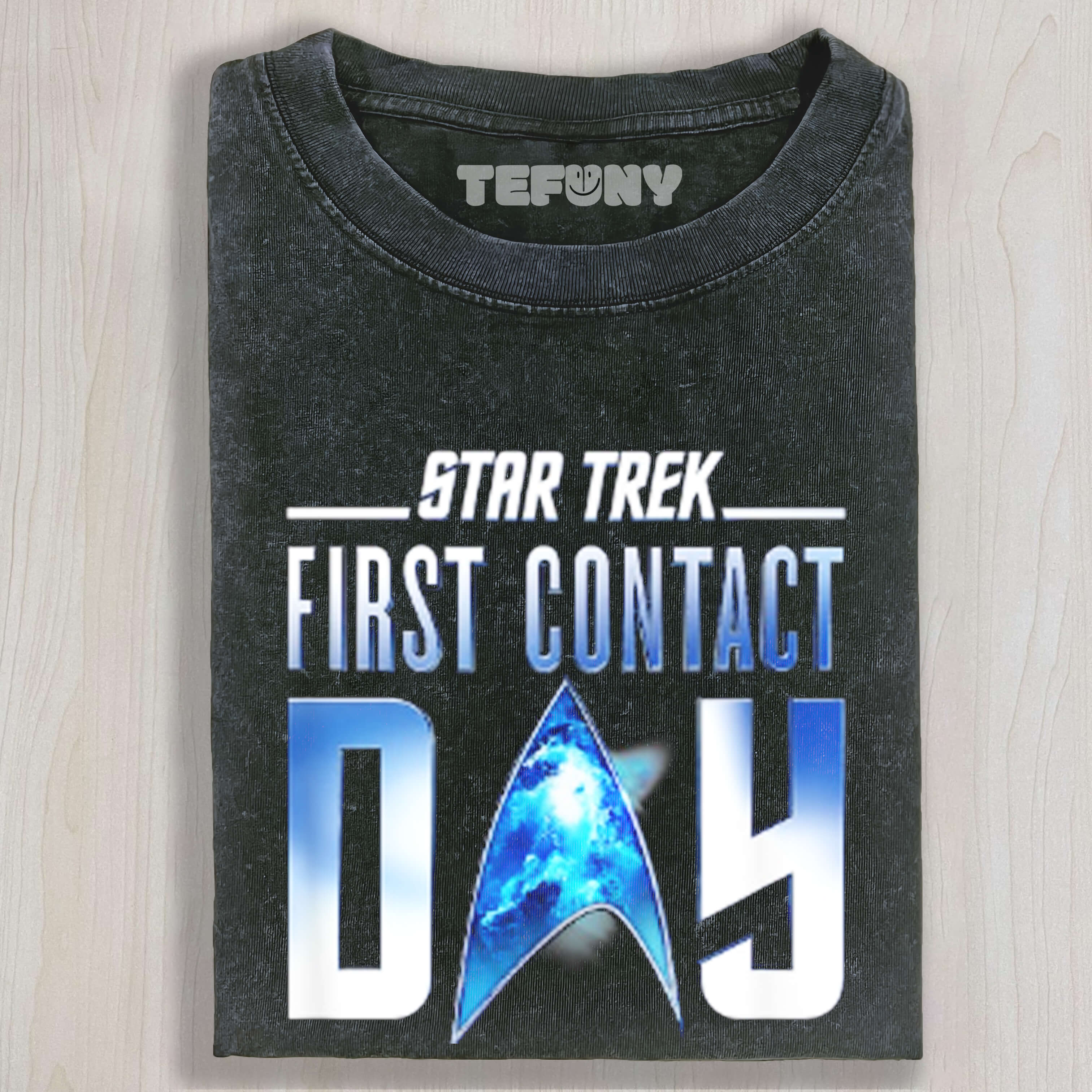 FIRST CONTACT DAY NEBULA LOGO STATRE TEE & SWEAT & HOOD