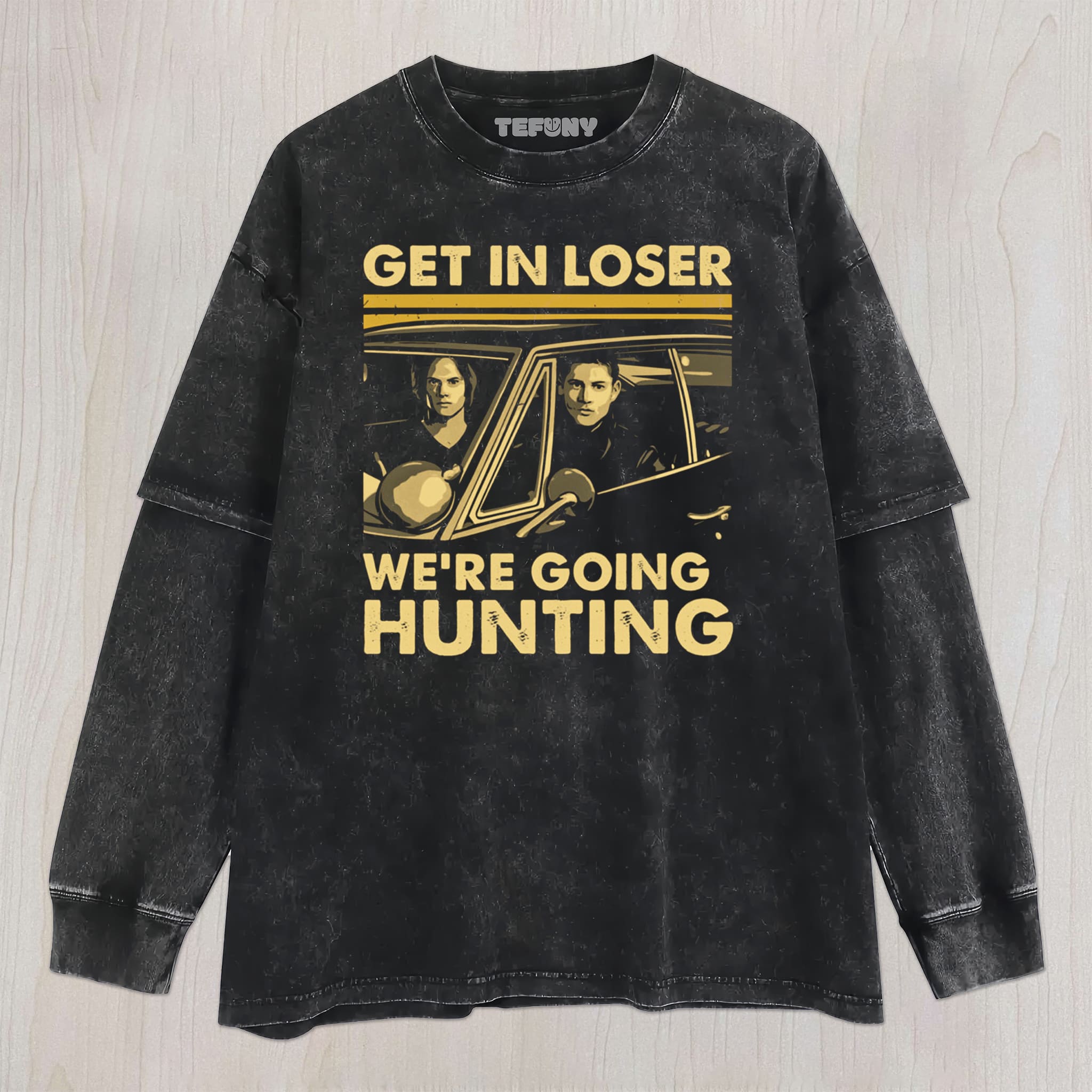 GET IN LOSER WE'RE GOING HUNTING SUPERNATURAL UNISEX TEE, TANK TOP, LAYERED LS, SWEATSHIRT & HOODIE