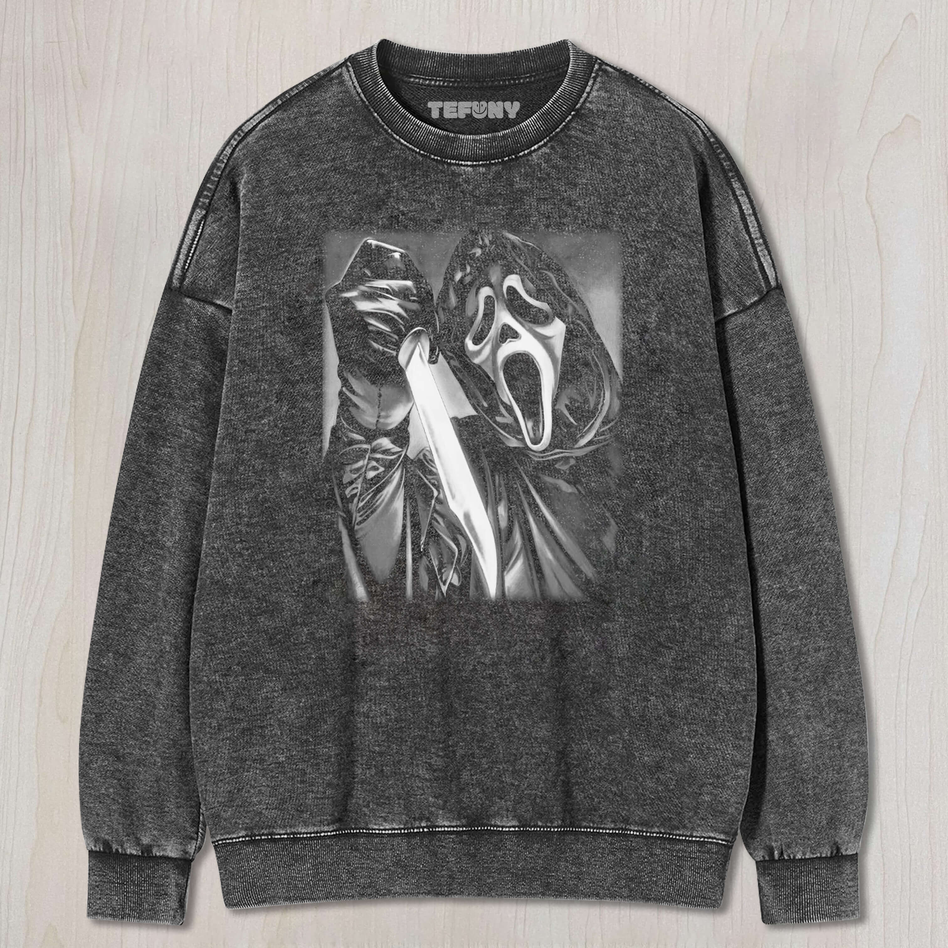 GHOST FACE HOLDING A KNIFE TEE & SWEAT & HOOD