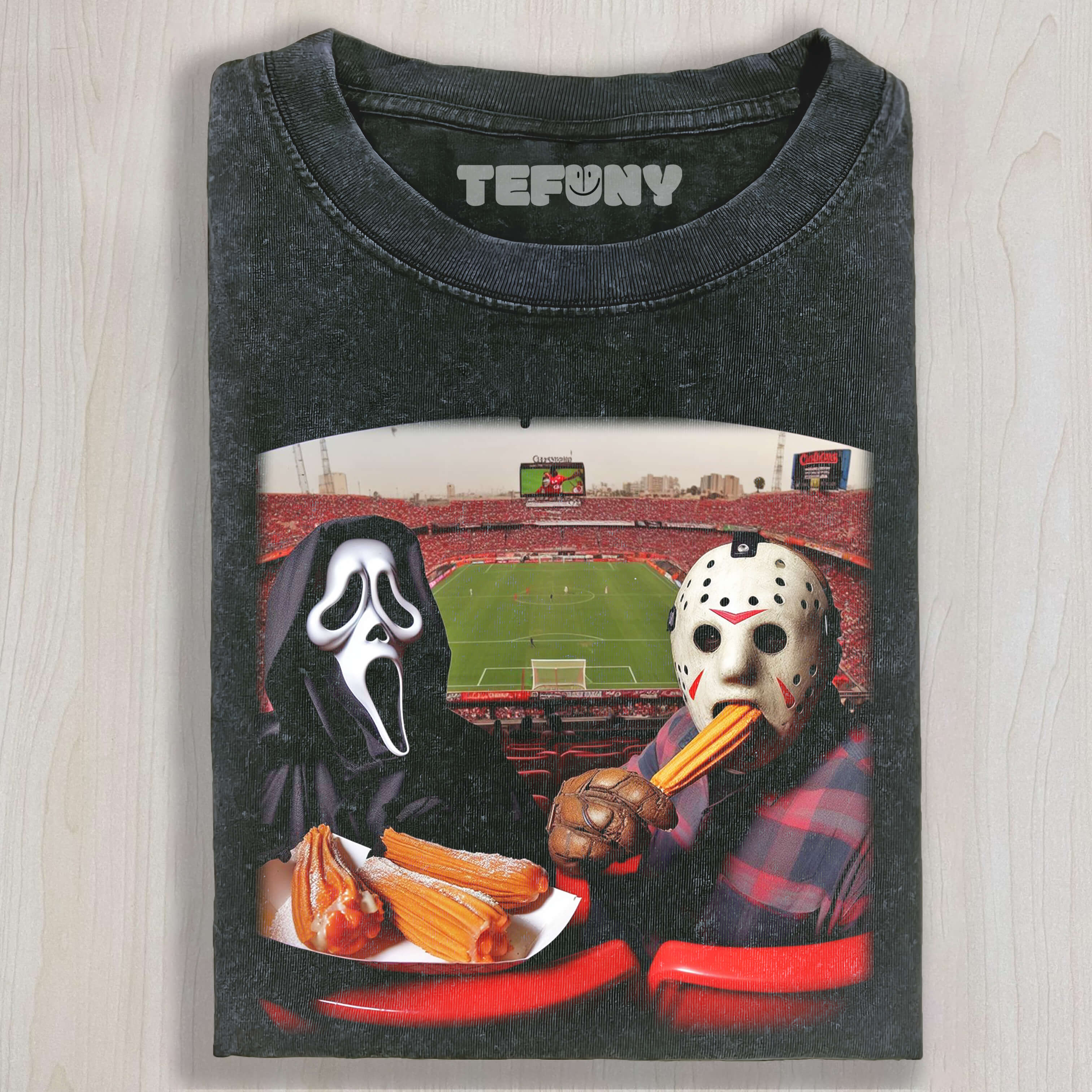 GHOSTFACE AND JASON ARE WATCHING THE GAME T-SHIRT