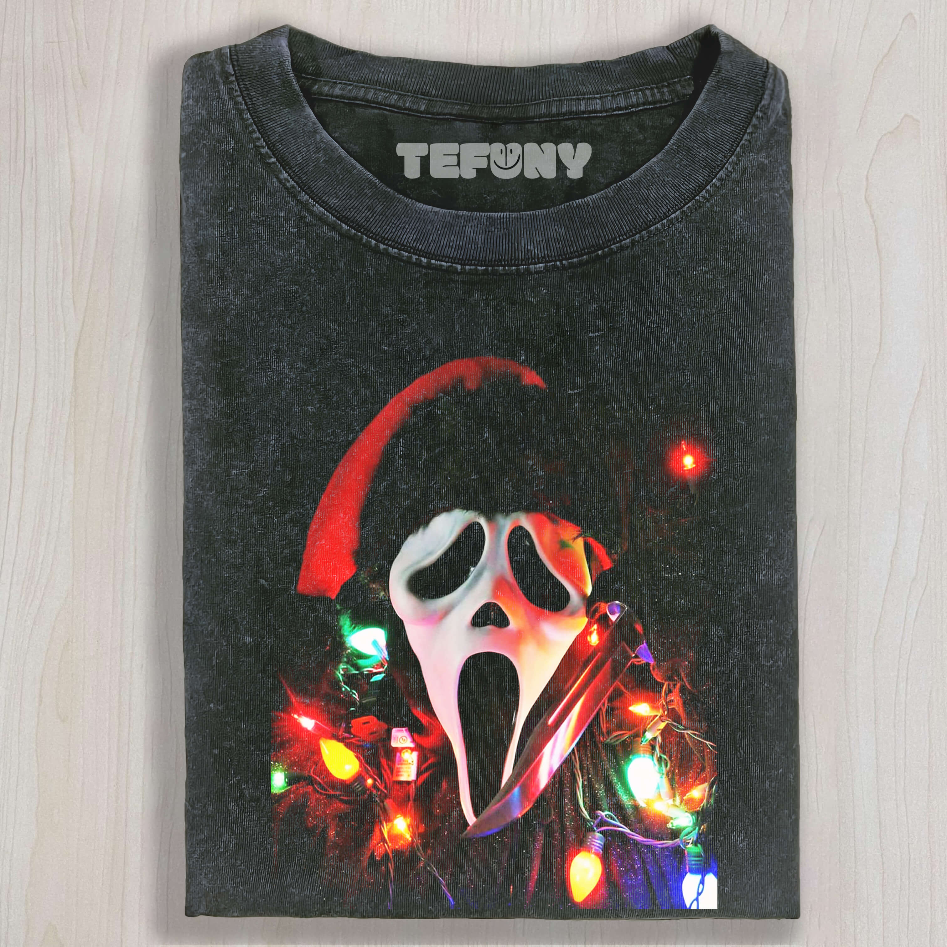 GHOSTFACE COVERED WITH CHRISTMAS LIGHTS TEE & SWEAT & HOOD