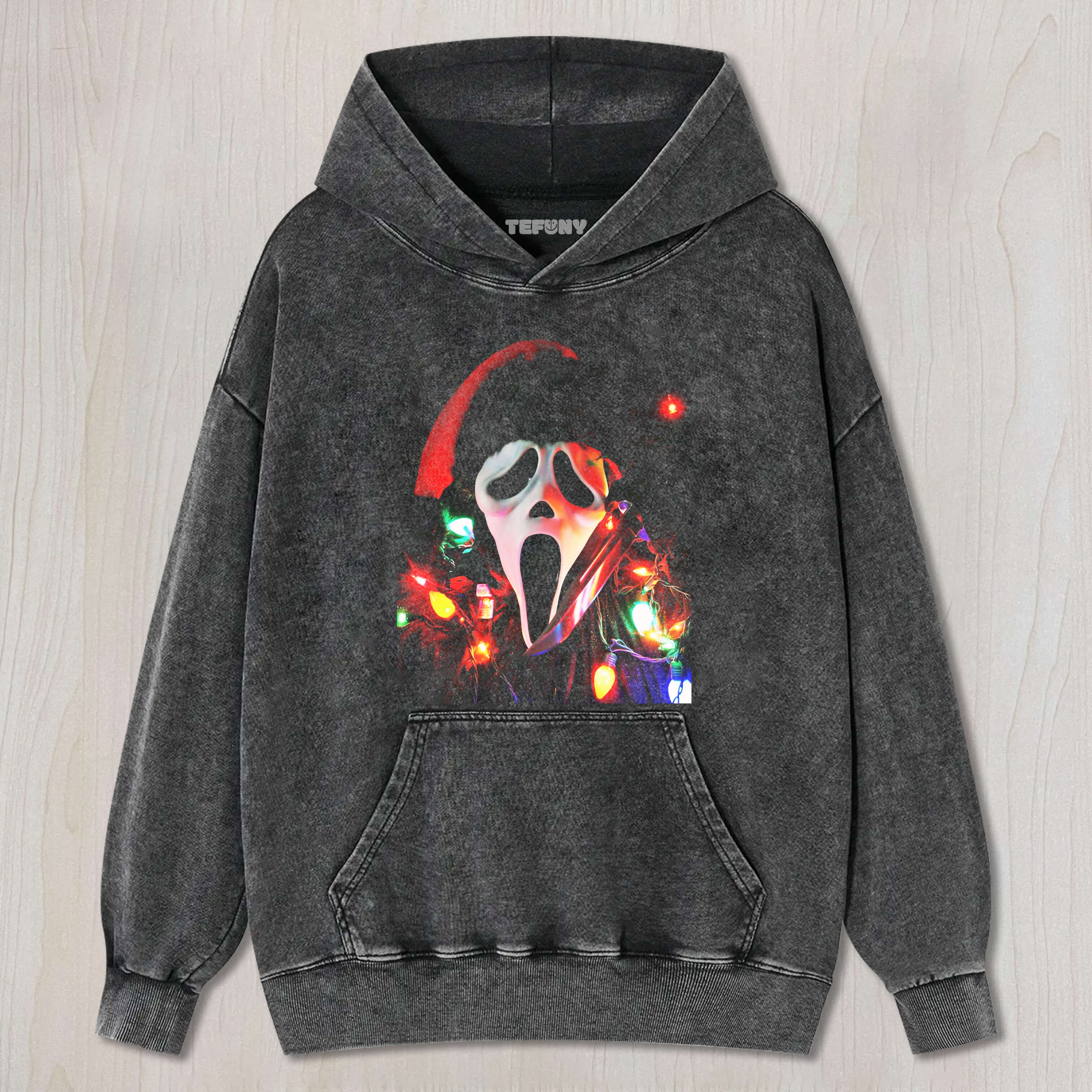 GHOSTFACE COVERED WITH CHRISTMAS LIGHTS TEE & SWEAT & HOOD