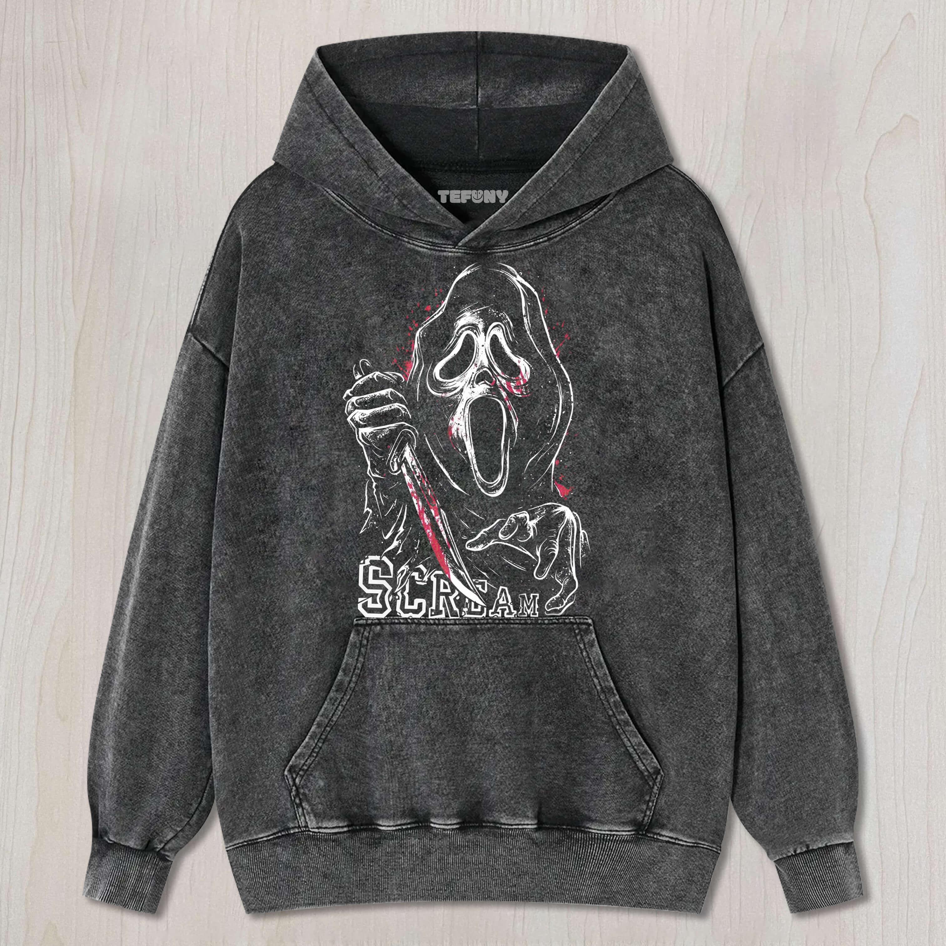 GHOST FACE HOLDING A KNIFE T-SHIRT