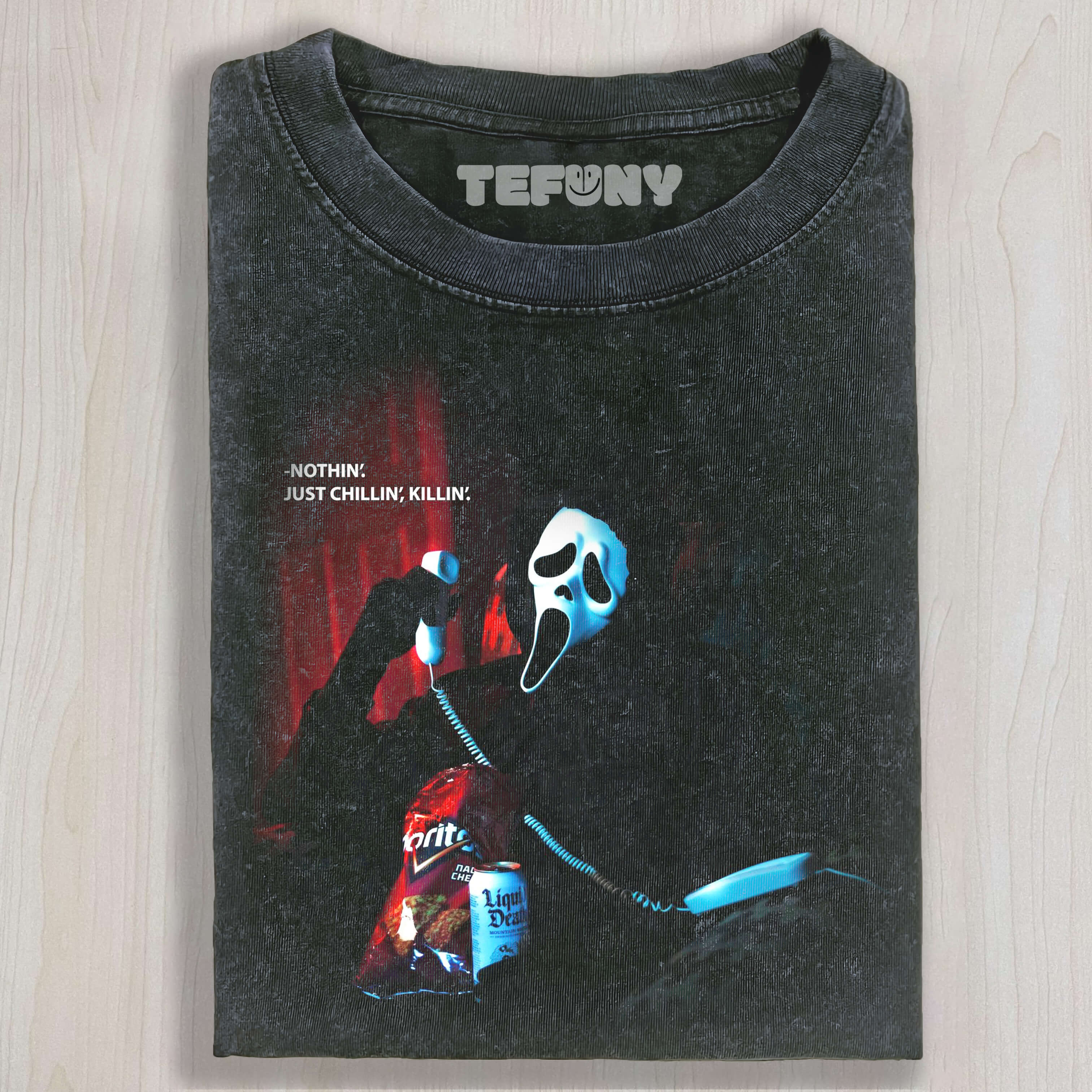 GHOST FACE IS ON THE PHONE T-SHIRT