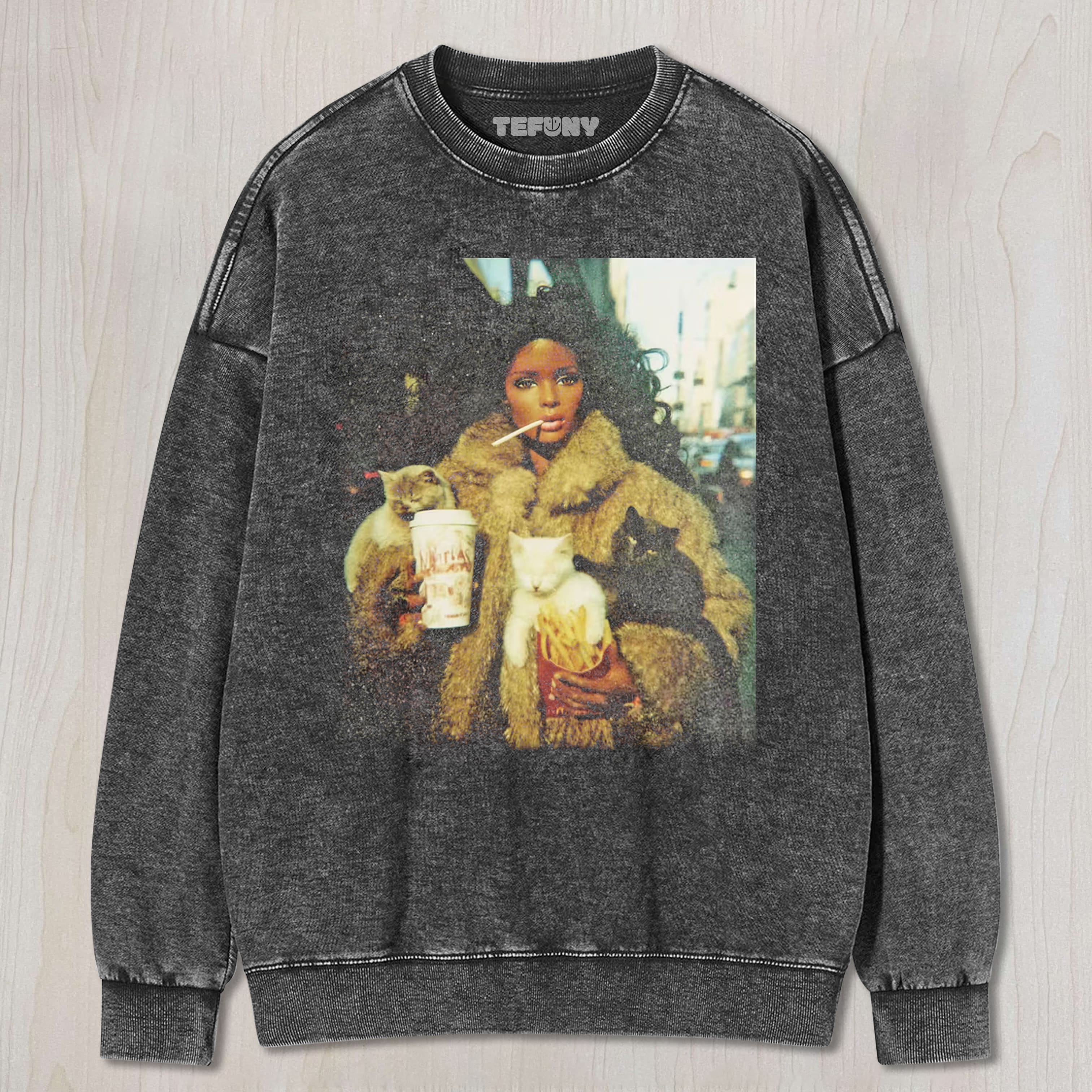 GORGEOUS COATMCDONALD'S BLACK GIRLDOLL FACE UNISEX TEE, TANK TOP, LAYERED LS, SWEATSHIRT & HOODIE