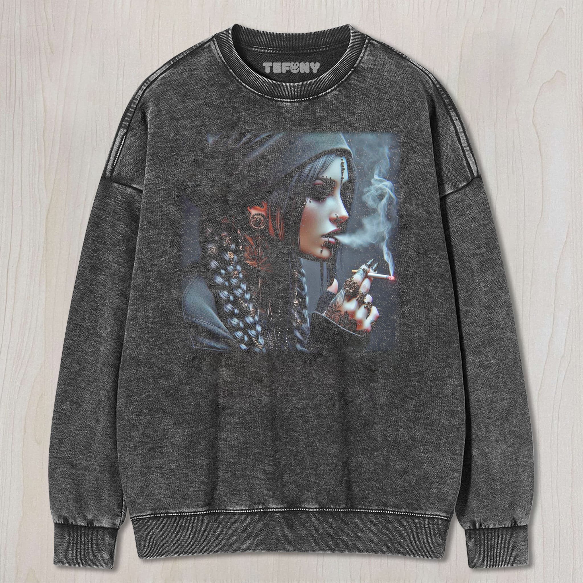 GOTHIC GIRL SMOKING UNISEX TEE, TANK TOP, LAYERED LS, SWEATSHIRT & HOODIE