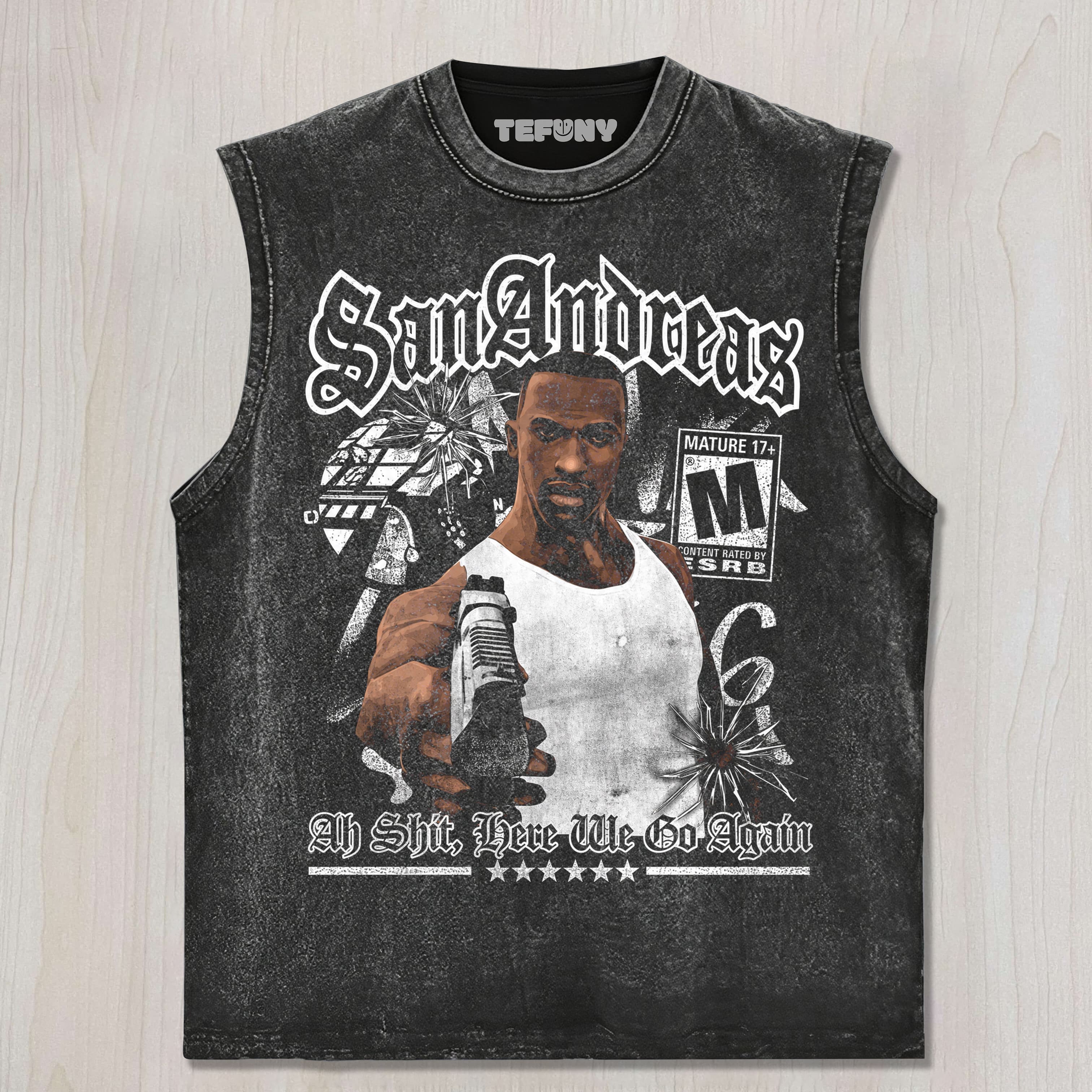 GRAND THEFT AUTO V CJ CARL JOHNSON UNISEX TEE, TANK TOP, LAYERED LS, SWEATSHIRT & HOODIE