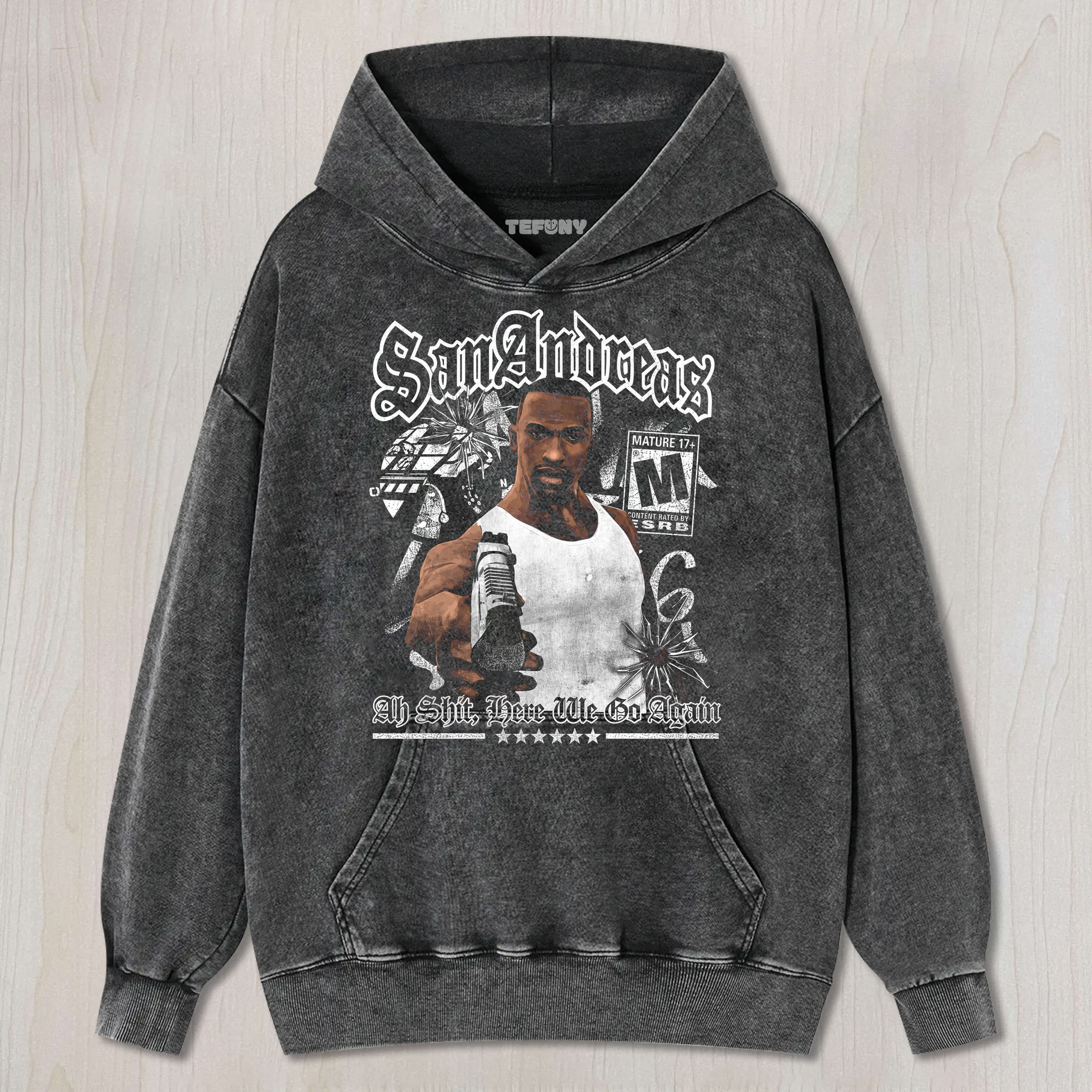 GRAND THEFT AUTO V CJ CARL JOHNSON UNISEX TEE, TANK TOP, LAYERED LS, SWEATSHIRT & HOODIE