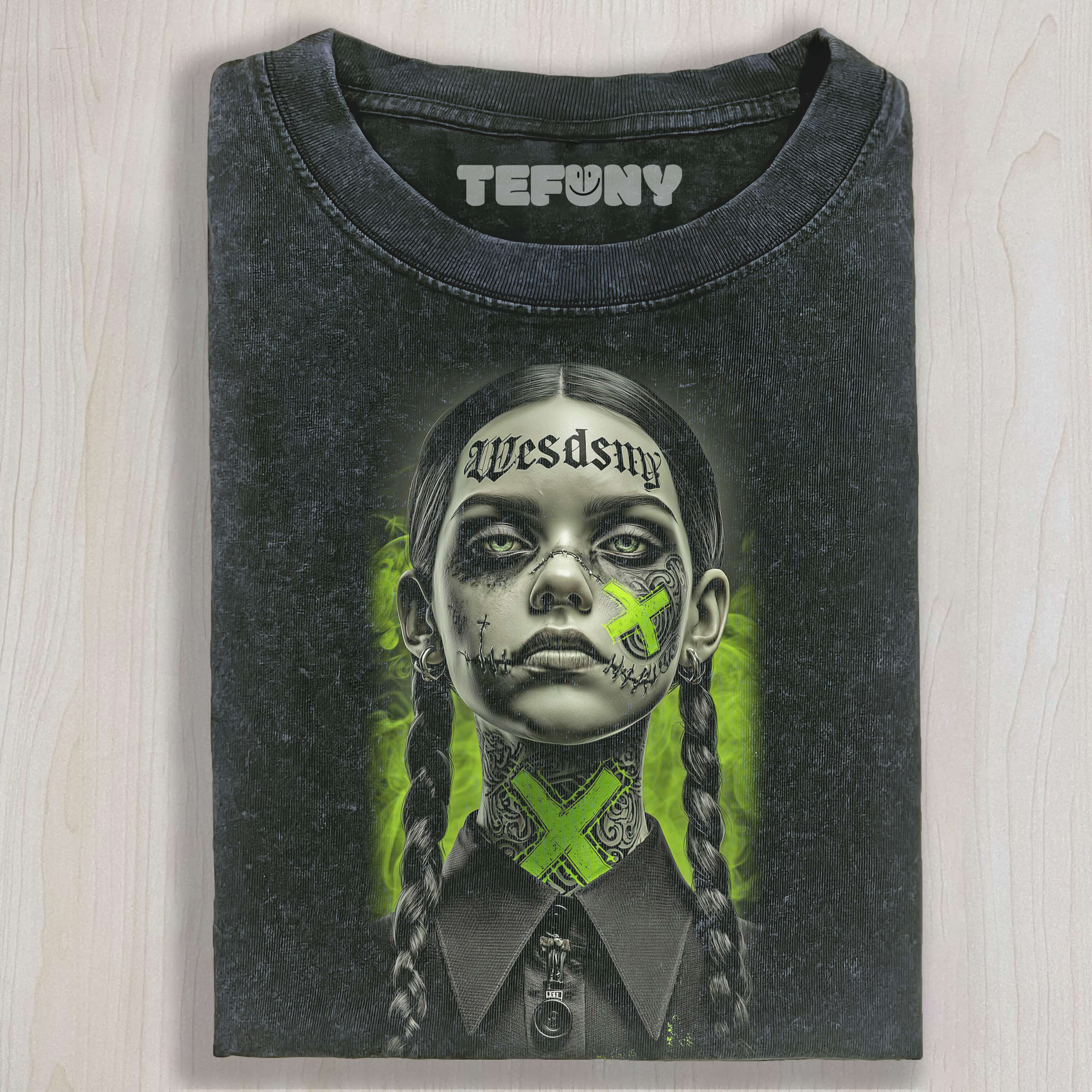 GREEN TERROR WEDNESDAY ADAMS T-SHIRT