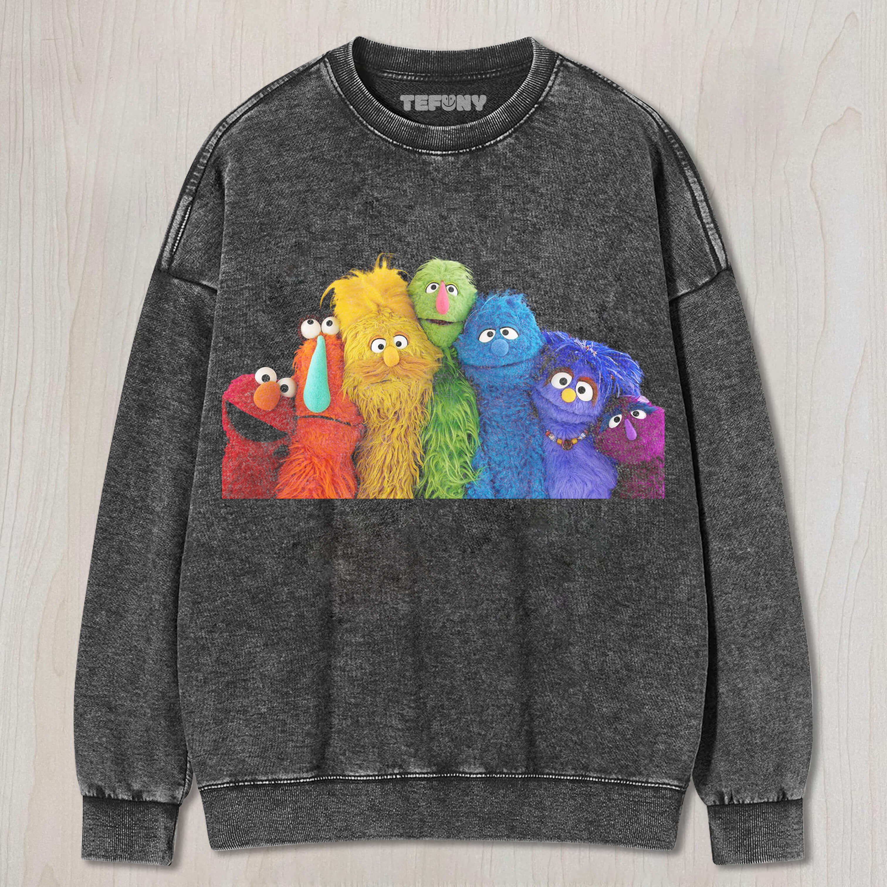GROUP PHOTO ON SESAME STREET T-SHIRT V2