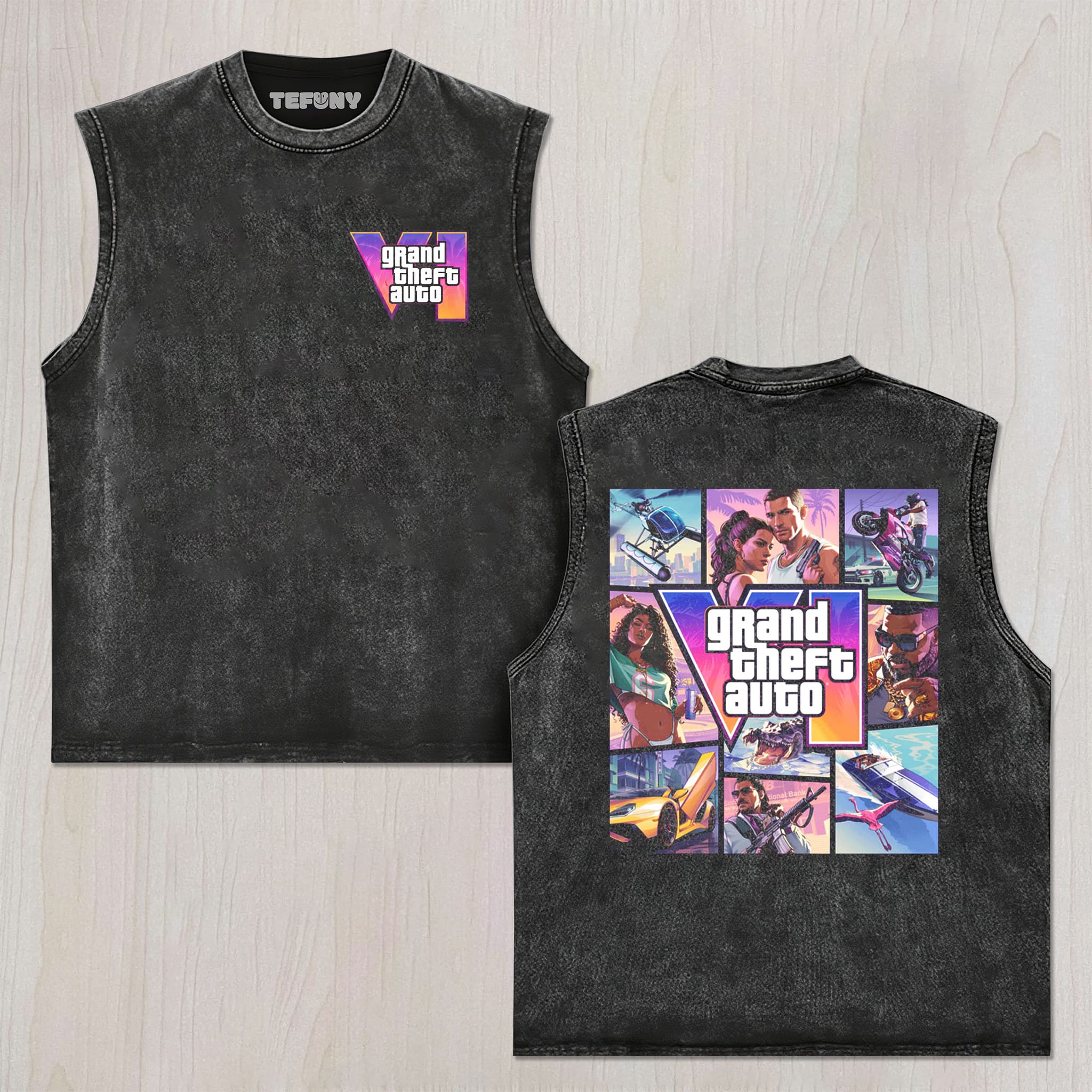 GTA VI V11 UNISEX TEE, TANK TOP, LAYERED LS, SWEATSHIRT & HOODIE