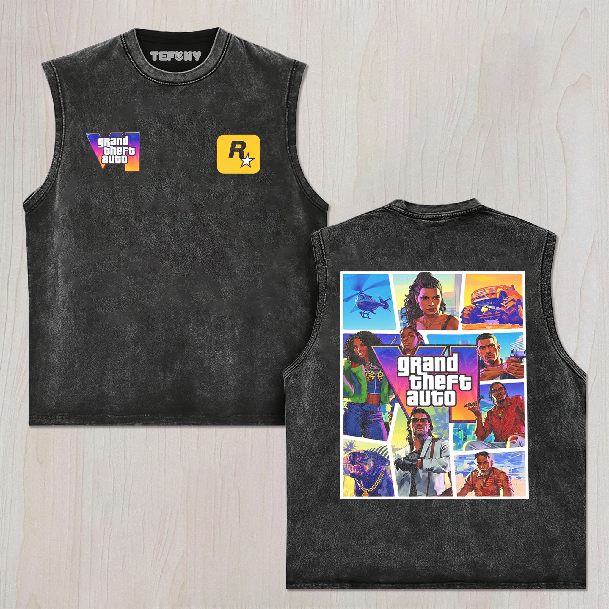 GTA VI V6 UNISEX TEE, TANK TOP, LAYERED LS, SWEATSHIRT & HOODIE
