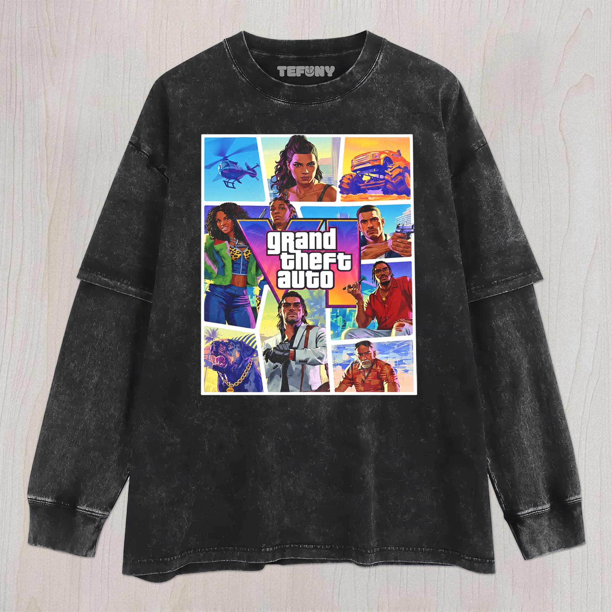 GTA VI V6 UNISEX TEE, TANK TOP, LAYERED LS, SWEATSHIRT & HOODIE
