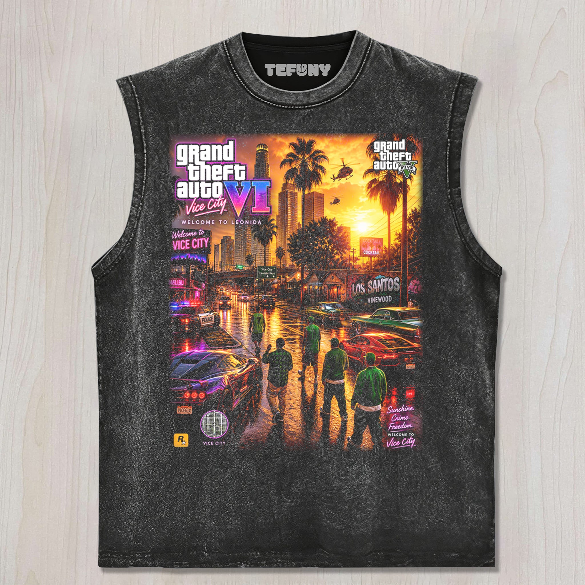GTA VI V3 UNISEX TEE, TANK TOP, LAYERED LS, SWEATSHIRT & HOODIE