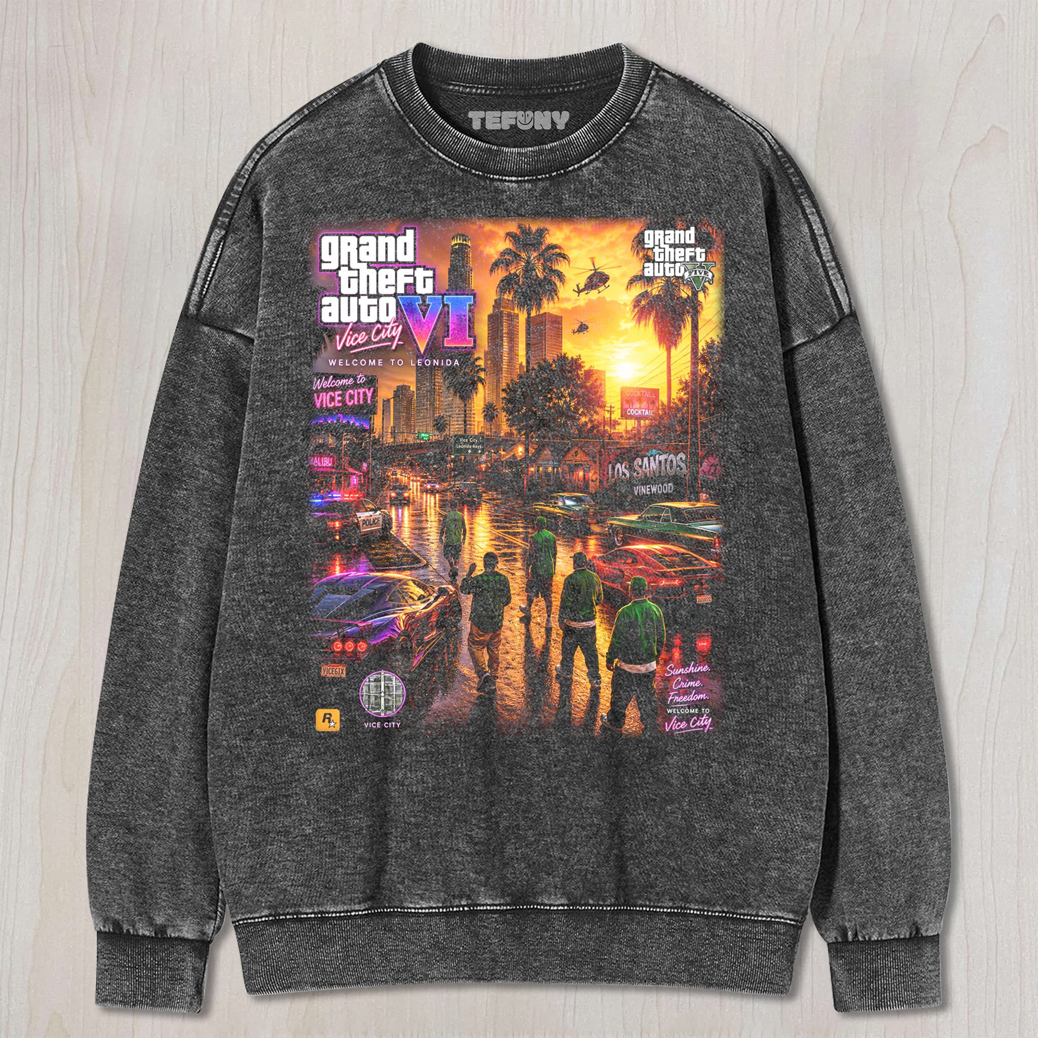 GTA VI V3 UNISEX TEE, TANK TOP, LAYERED LS, SWEATSHIRT & HOODIE
