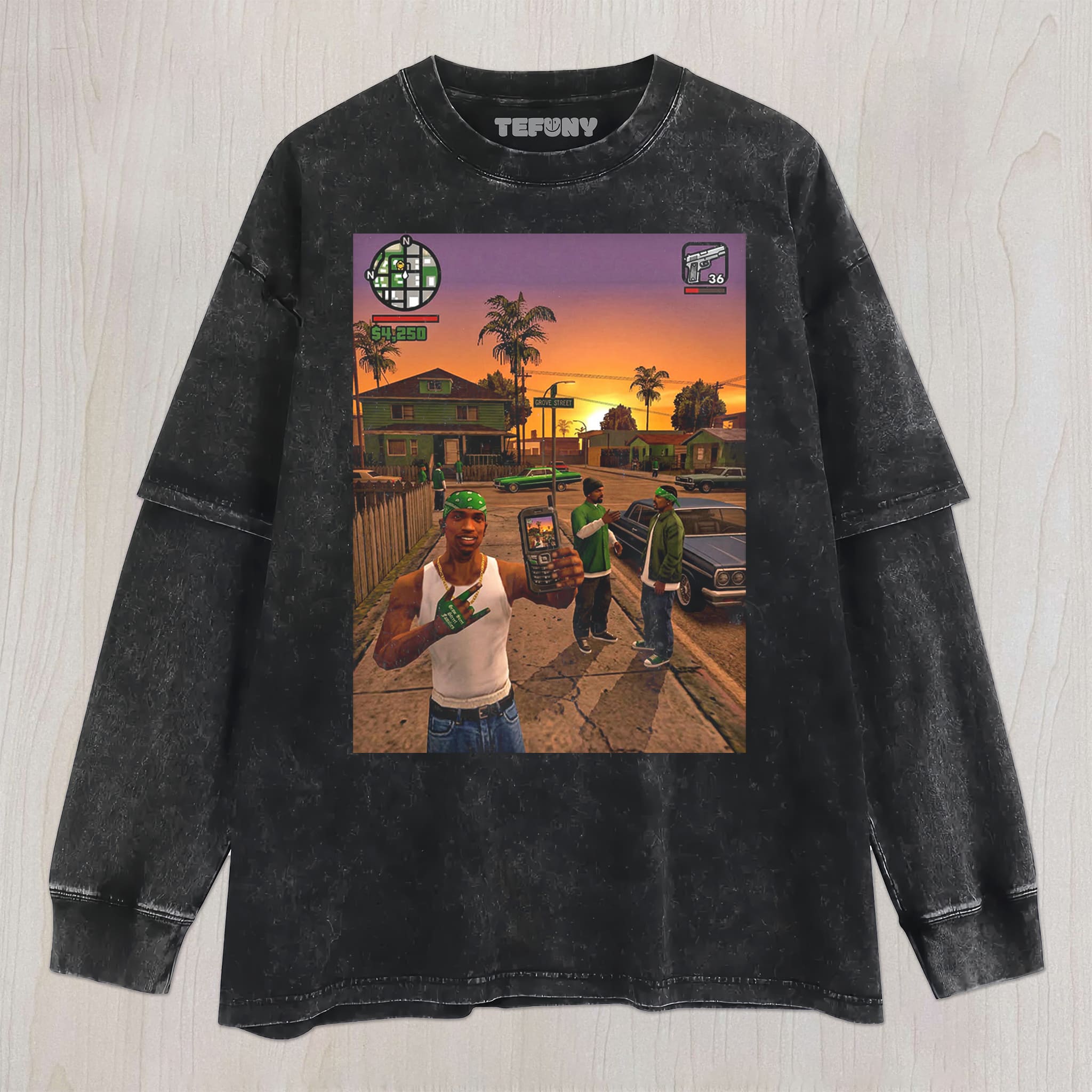 GTA V CJ CARL JOHNSON V2 UNISEX TEE, TANK TOP, LAYERED LS, SWEATSHIRT & HOODIE