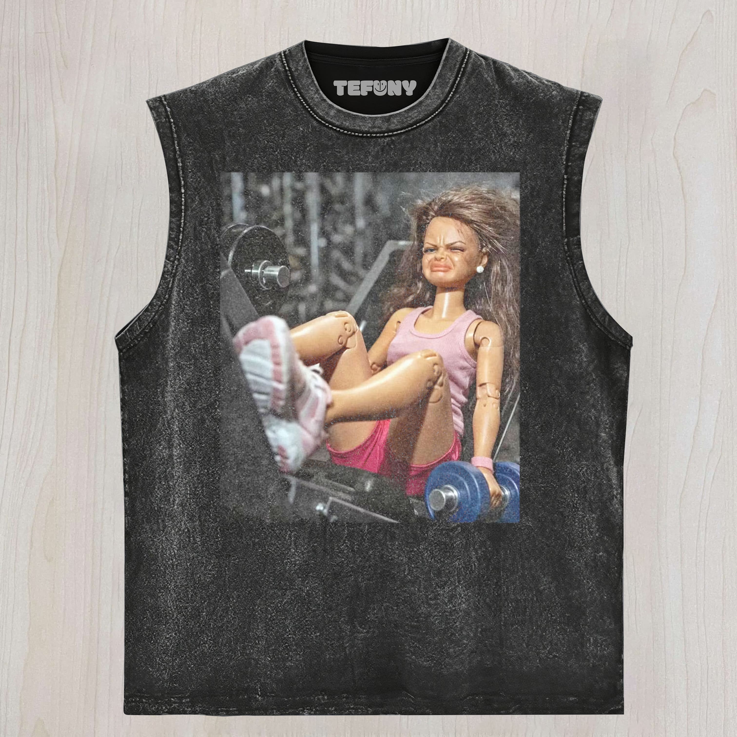 GYM DOLL GIRL FACE MEMEV1 UNISEX TEE, TANK TOP, LAYERED LS, SWEATSHIRT & HOODIE