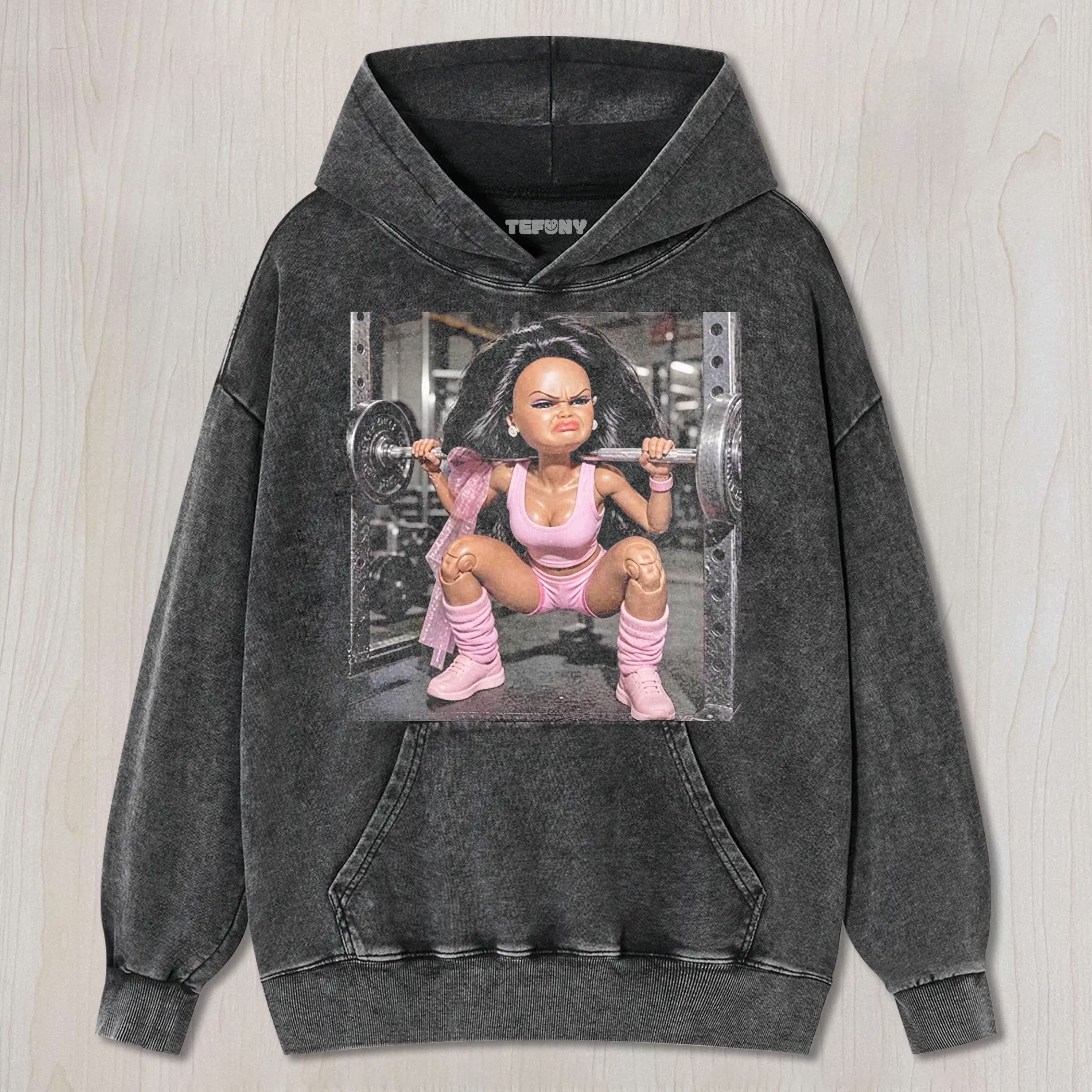 GYM DOLL GIRL FUNNY FACE MEME V11 UNISEX TEE, TANK TOP, LAYERED LS, SWEATSHIRT & HOODIE