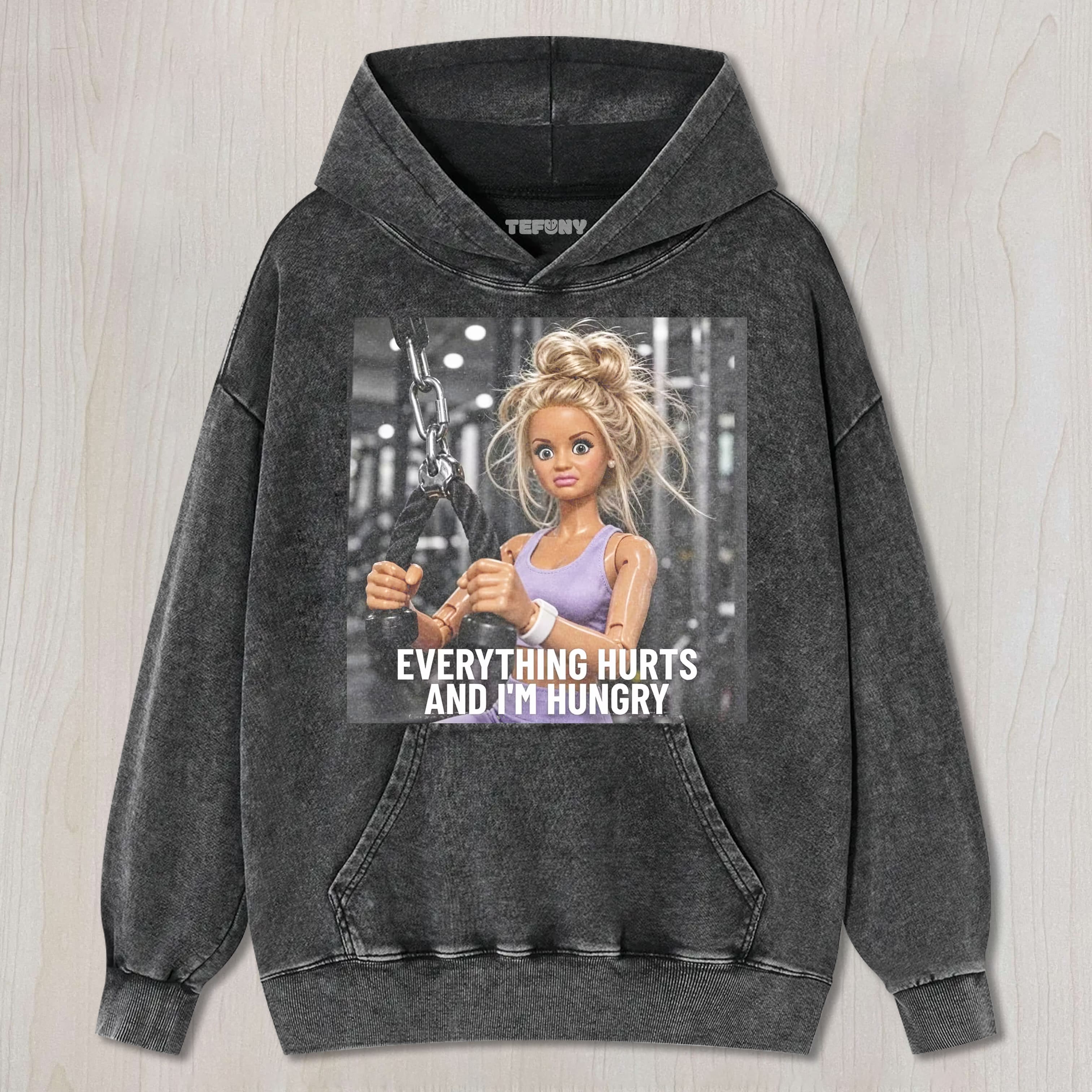 GYM DOLL GIRL FUNNY FACE MEME V14 UNISEX TEE, TANK TOP, LAYERED LS, SWEATSHIRT & HOODIE