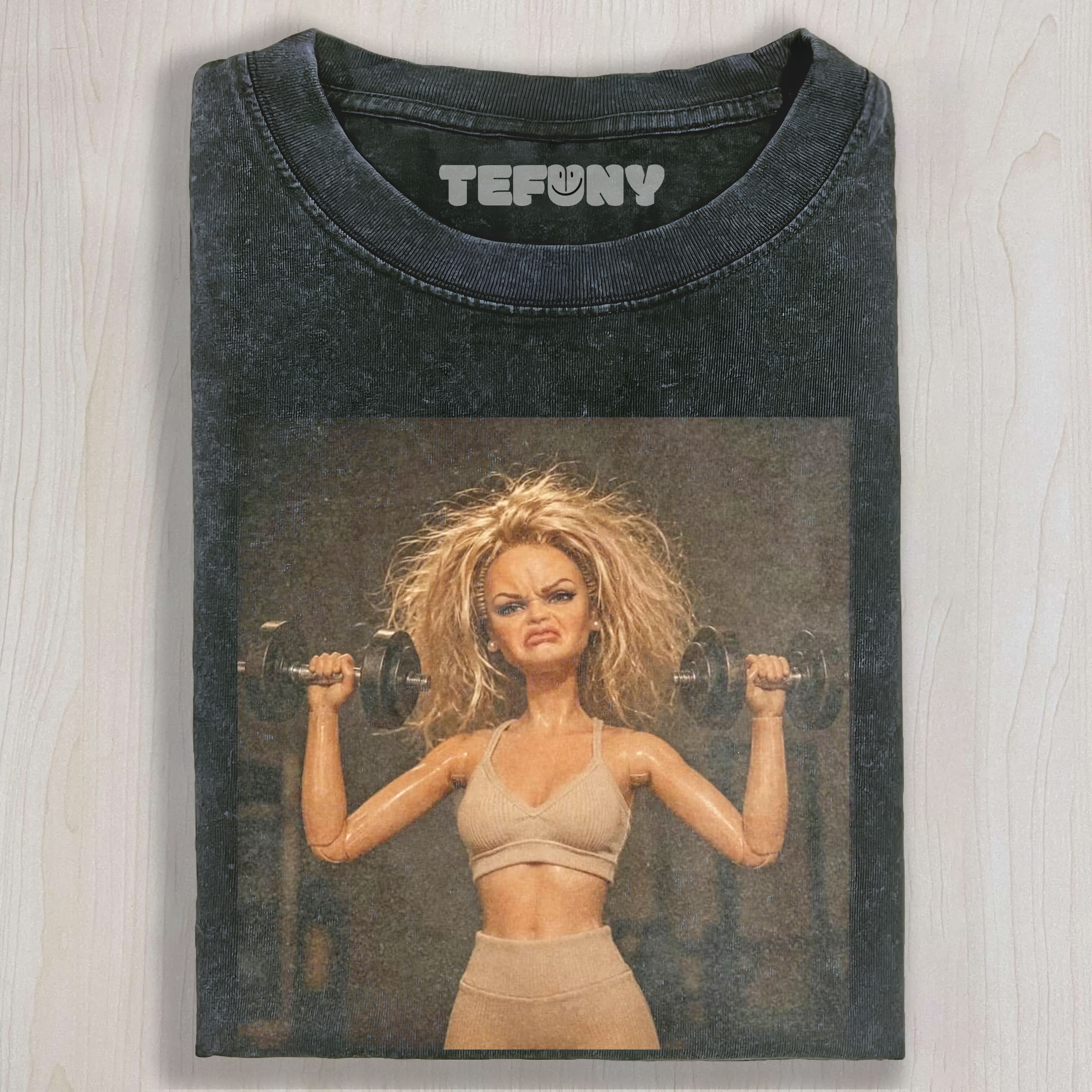 GYM DOLL GIRL FUNNY FACE MEME V2 UNISEX TEE, TANK TOP, LAYERED LS, SWEATSHIRT & HOODIE