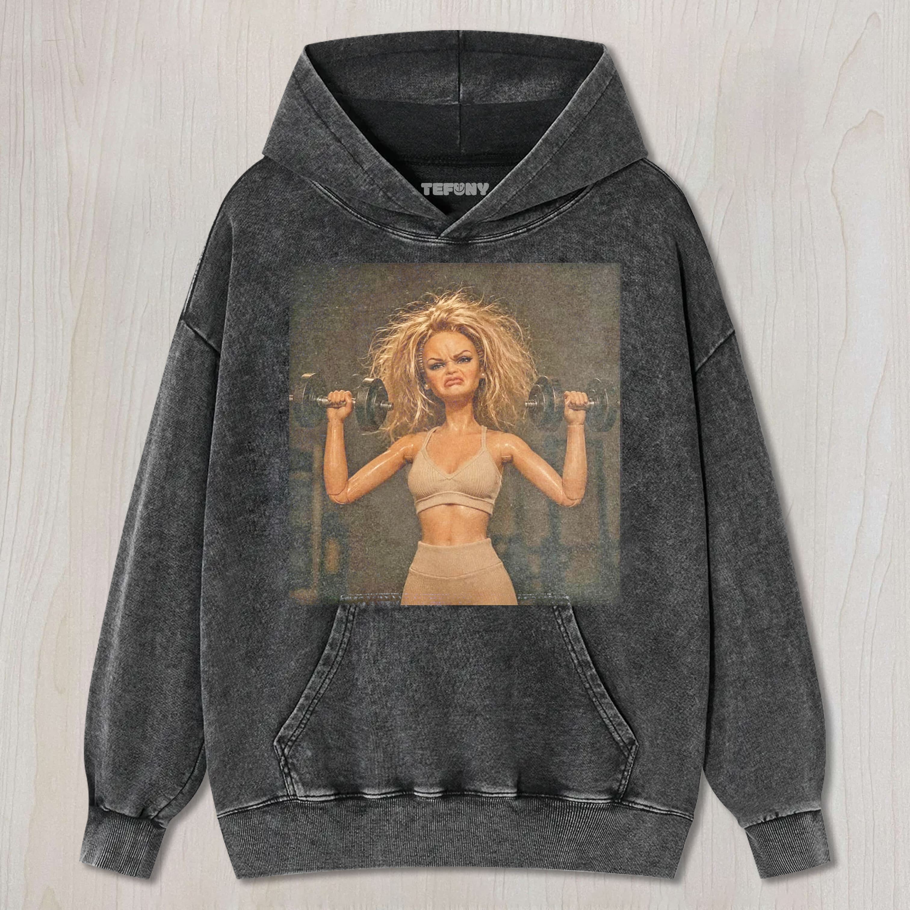 GYM DOLL GIRL FUNNY FACE MEME V2 UNISEX TEE, TANK TOP, LAYERED LS, SWEATSHIRT & HOODIE