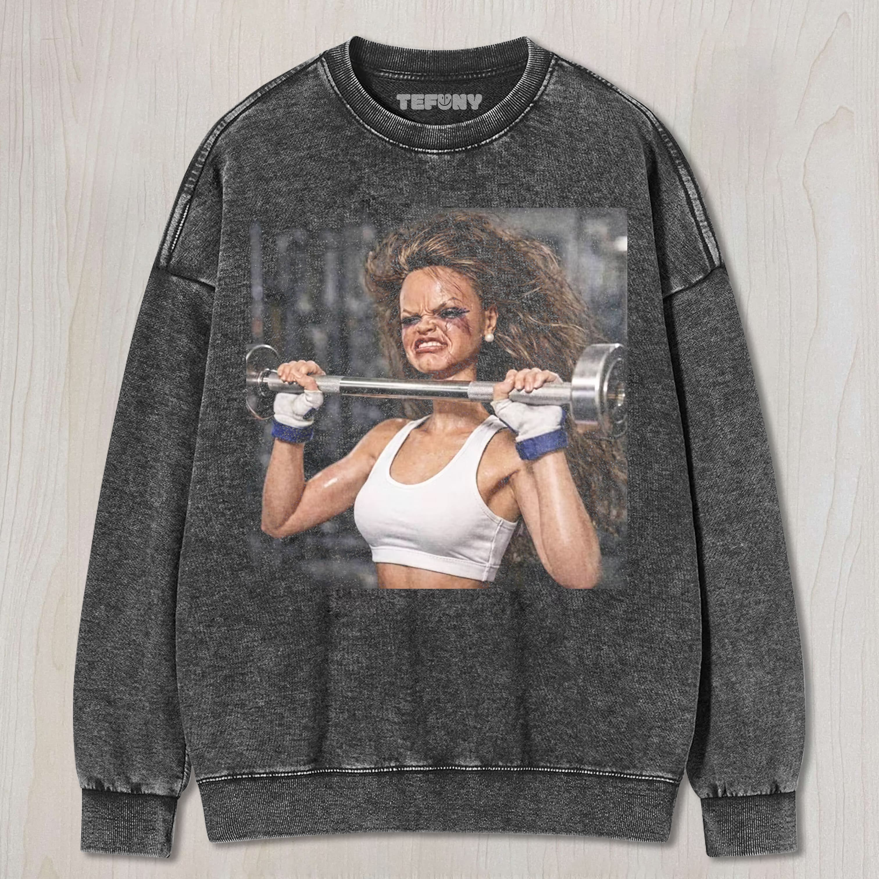 GYM DOLL GIRL FUNNY FACE MEME V3 UNISEX TEE, TANK TOP, LAYERED LS, SWEATSHIRT & HOODIE