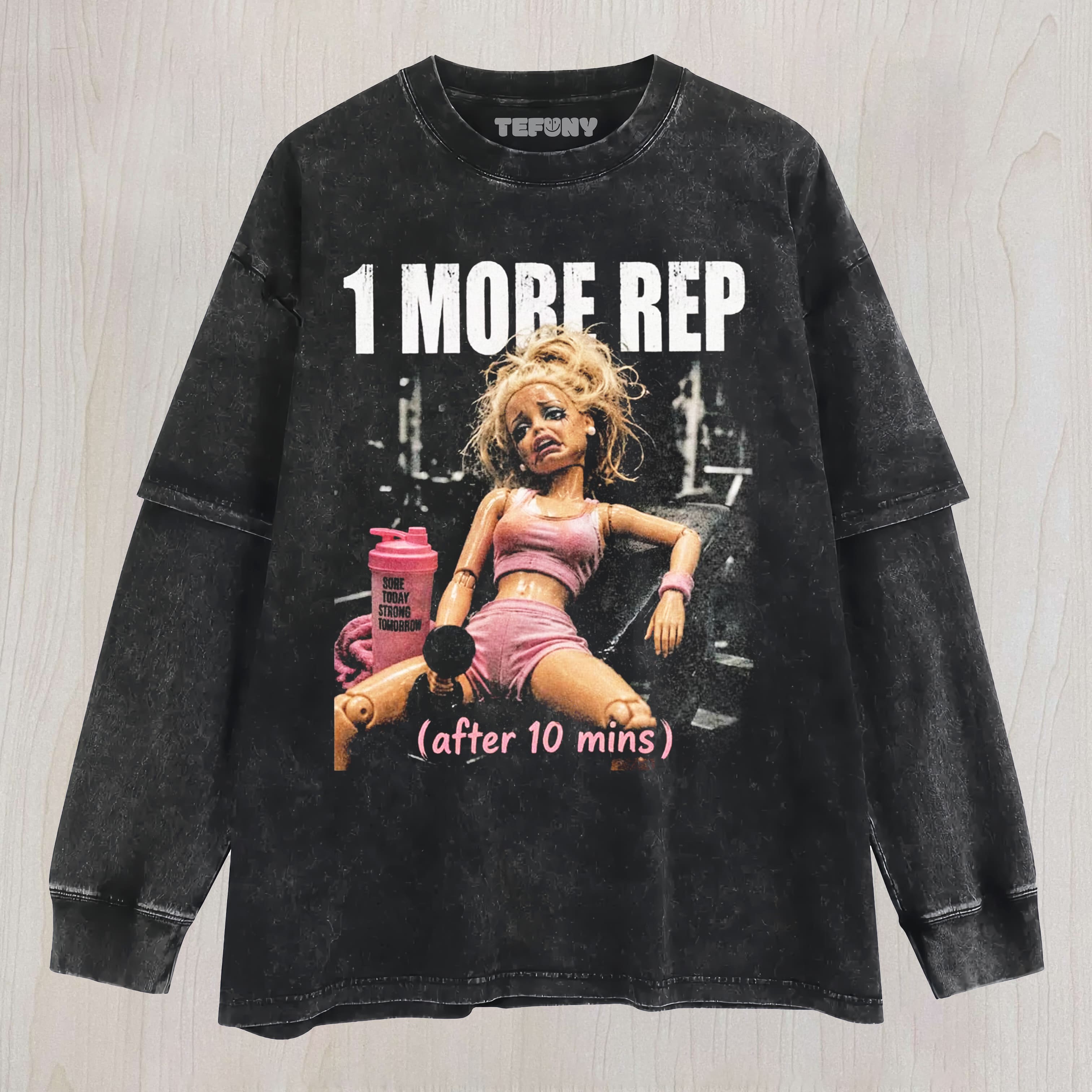 GYM DOLL GIRL FUNNY FACE MEME V8 UNISEX TEE, TANK TOP, LAYERED LS, SWEATSHIRT & HOODIE
