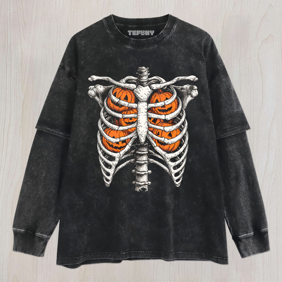 HALLOWEEN PUMPKIN SKULL UNISEX TEE, TANK TOP, LAYERED LS, SWEATSHIRT & HOODIE