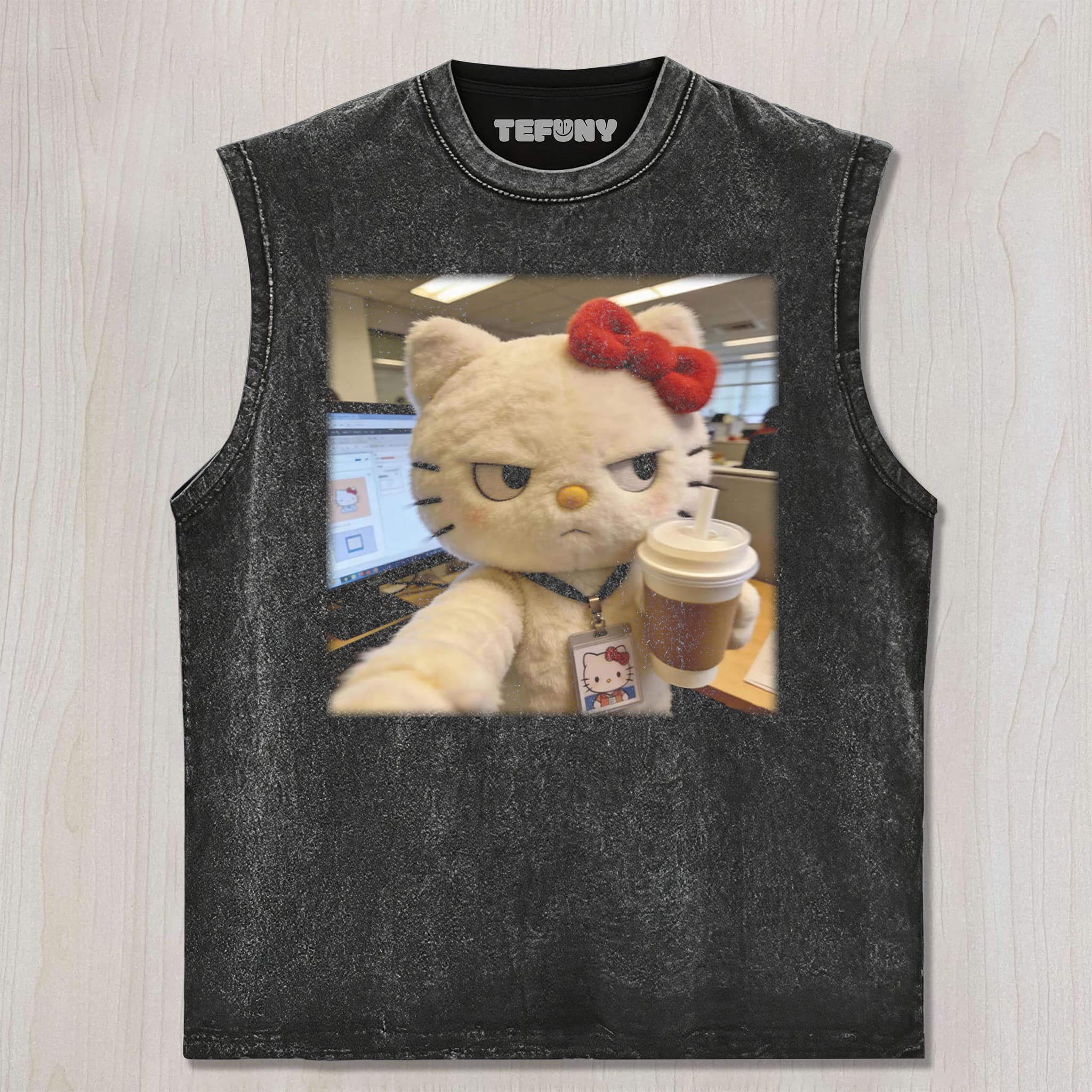 HELLO KITTY AT WORK UNISEX TEE, TANK TOP, LAYERED LS, SWEATSHIRT & HOODIE