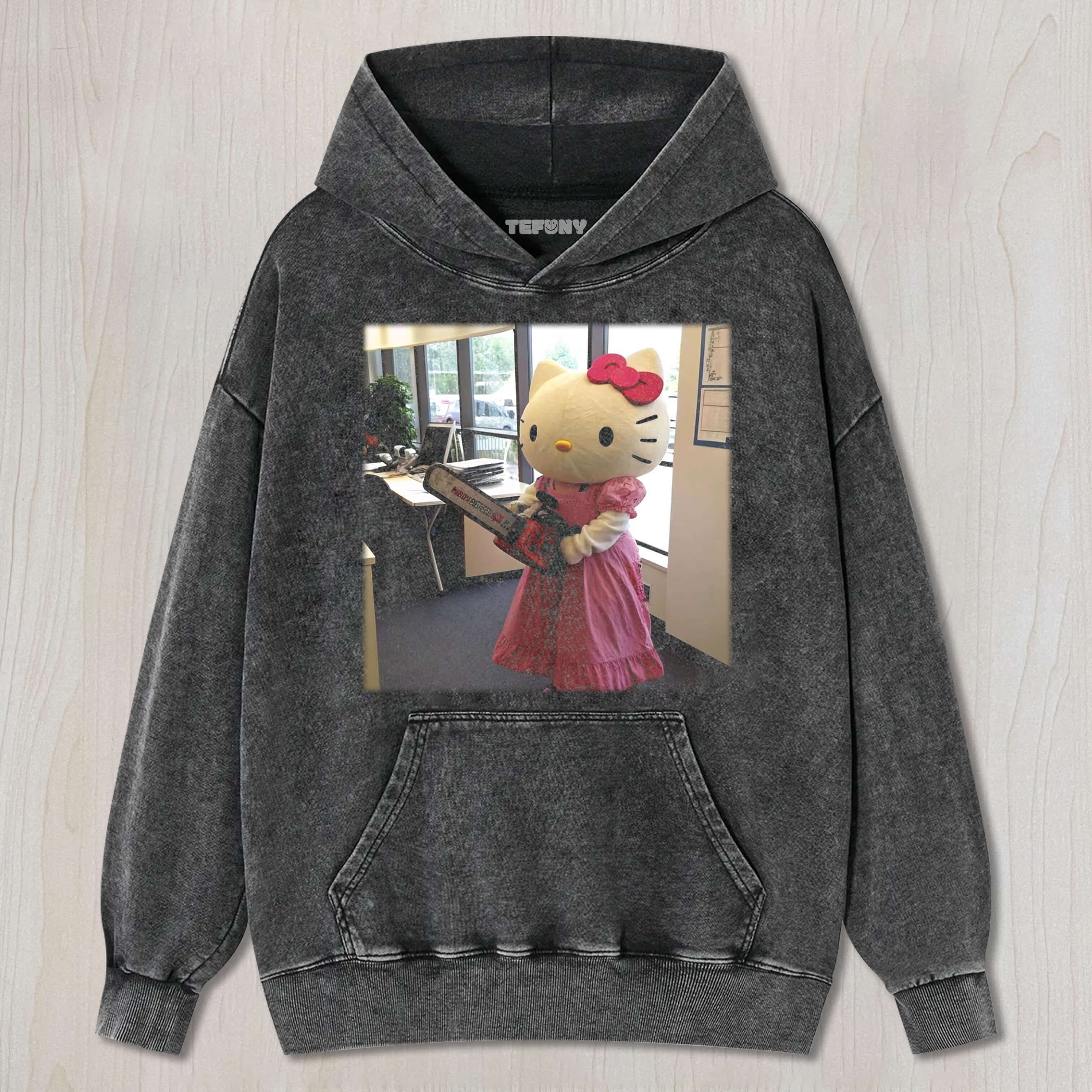 HELLO KITTY WITH A CHAINSAW TEE & SWEAT & HOOD