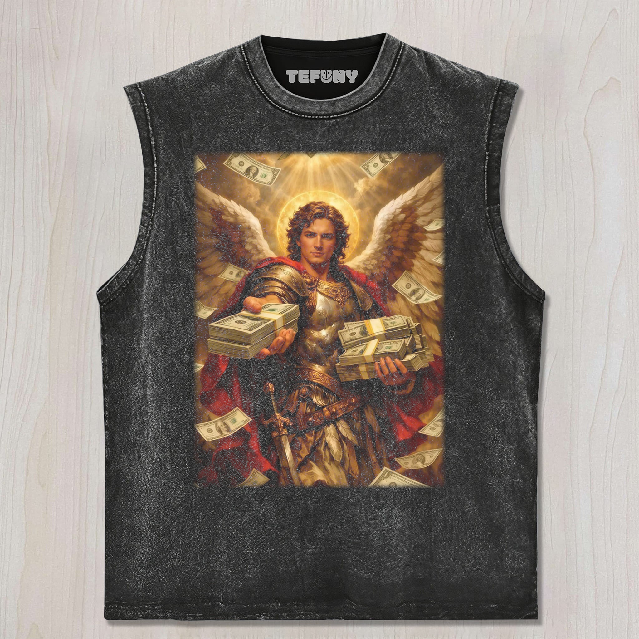 HOLY WEALTH ANGEL T-SHIRT UNISEX TEE, TANK TOP, LAYERED LS, SWEATSHIRT & HOODIE