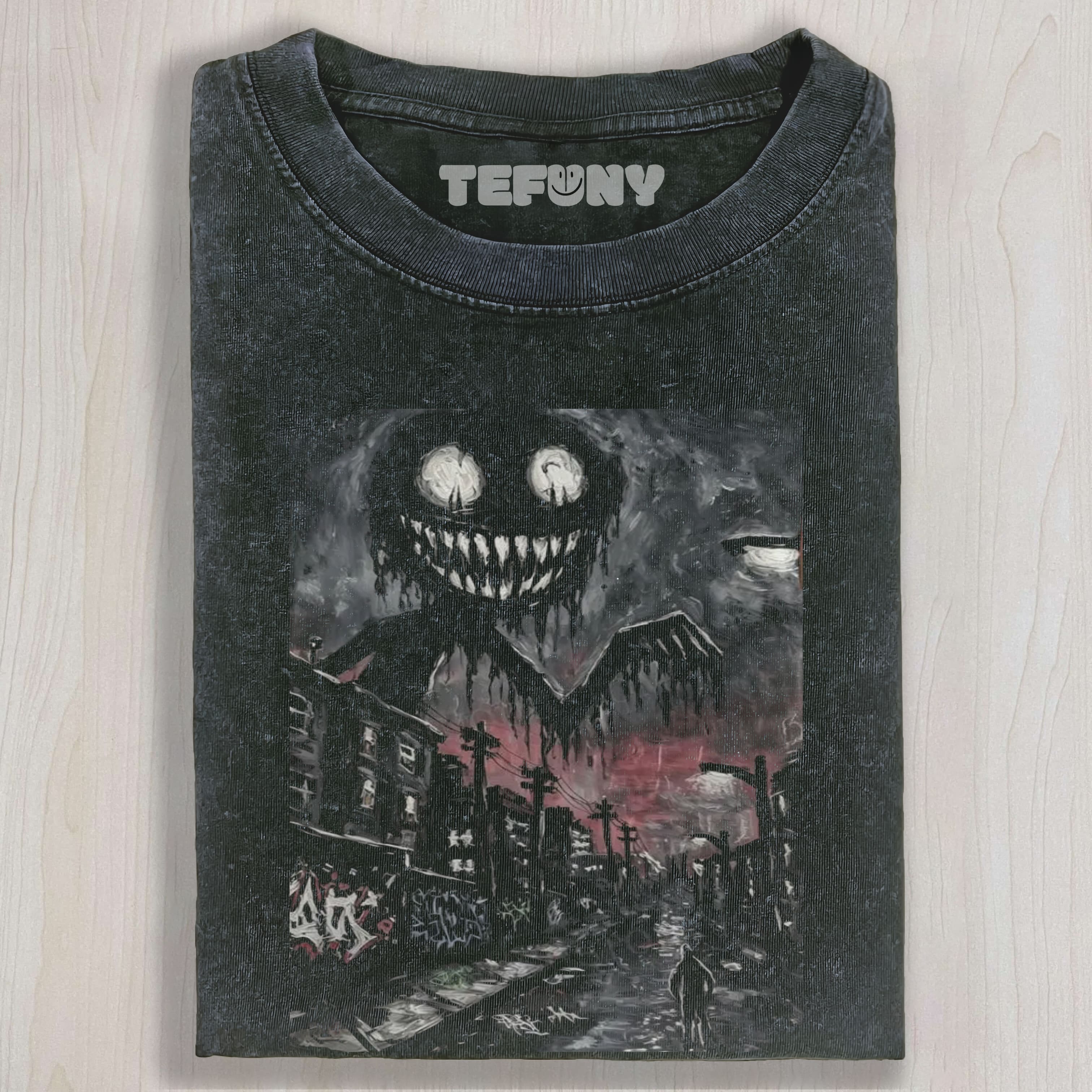 HORROR MONSTER DARK CITY STREET ART UNISEX TEE, TANK TOP, LAYERED LS, SWEATSHIRT & HOODIE
