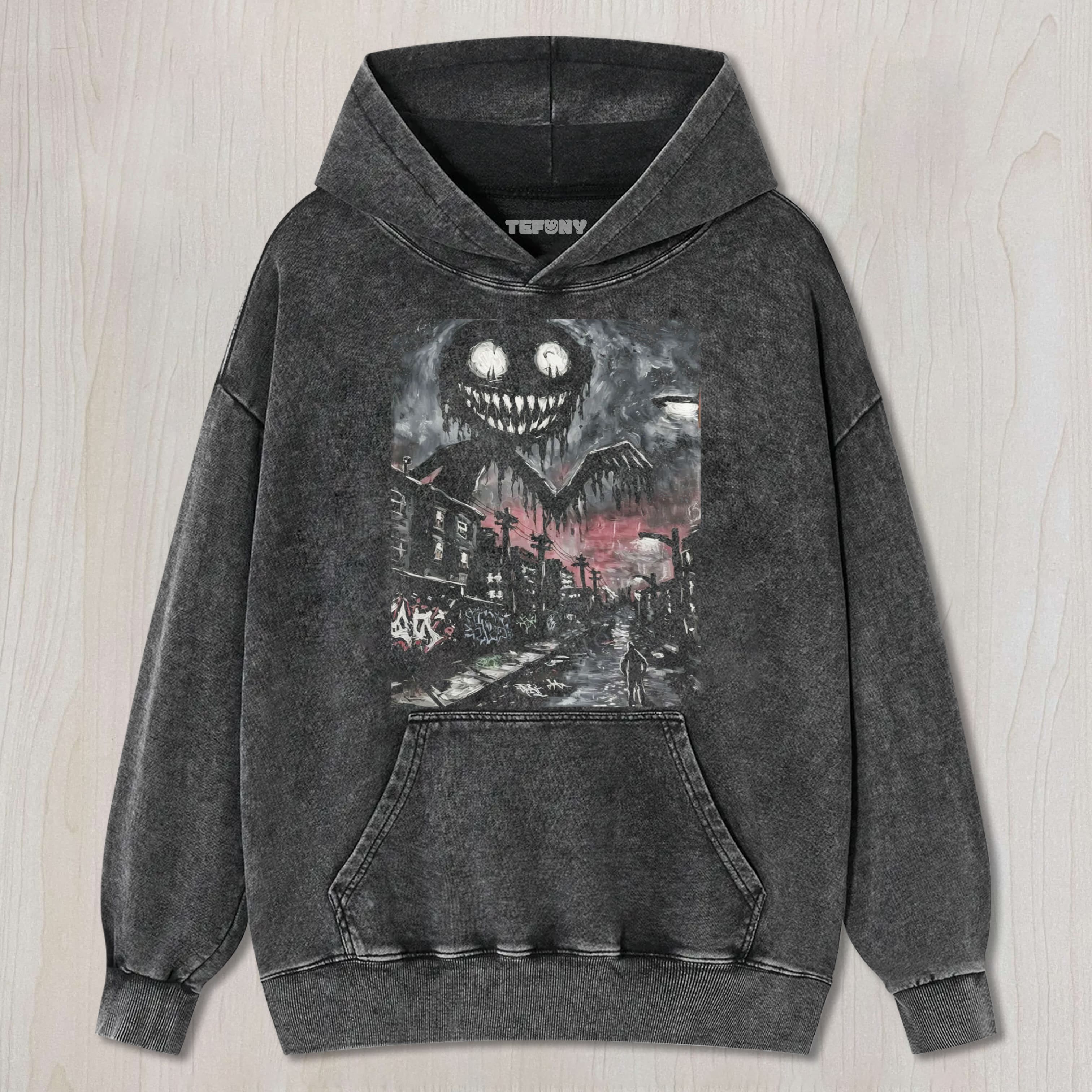 HORROR MONSTER DARK CITY STREET ART UNISEX TEE, TANK TOP, LAYERED LS, SWEATSHIRT & HOODIE