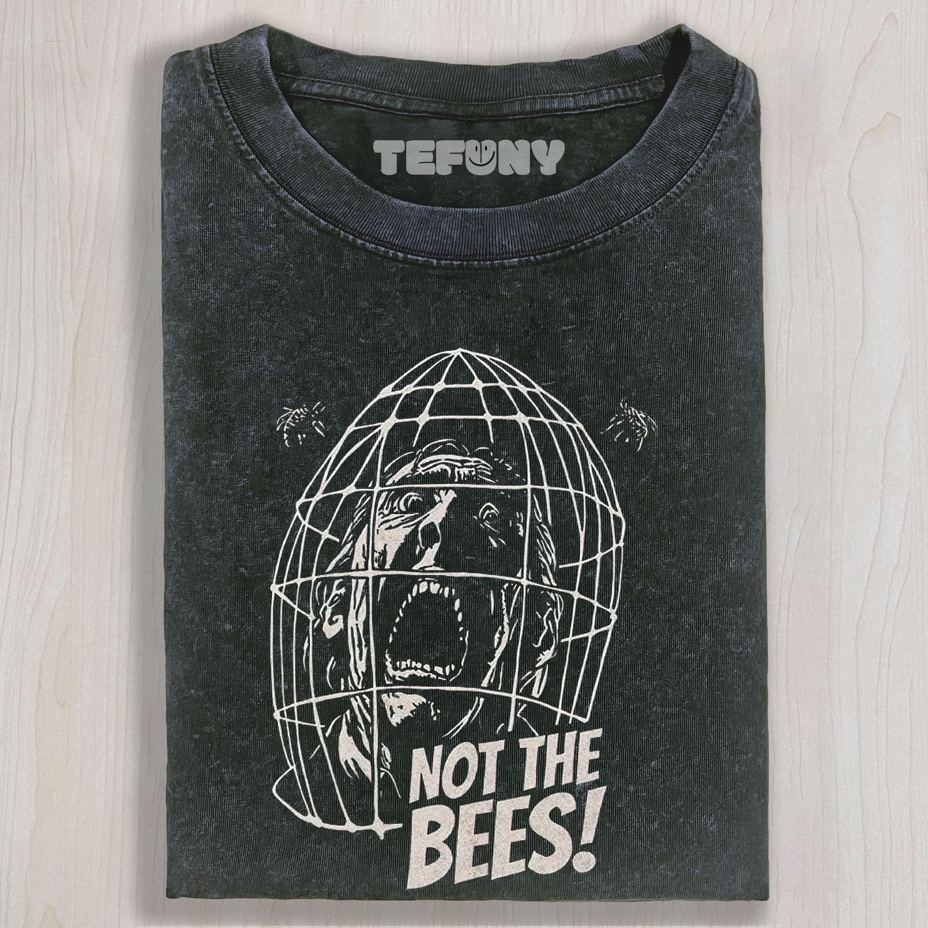 HORROR CAGE BEE QUOTE GRAPHIC VINTAGE WASHED UNISEX TEE, TANK TOP, LAYERED LS, SWEATSHIRT & HOODIE