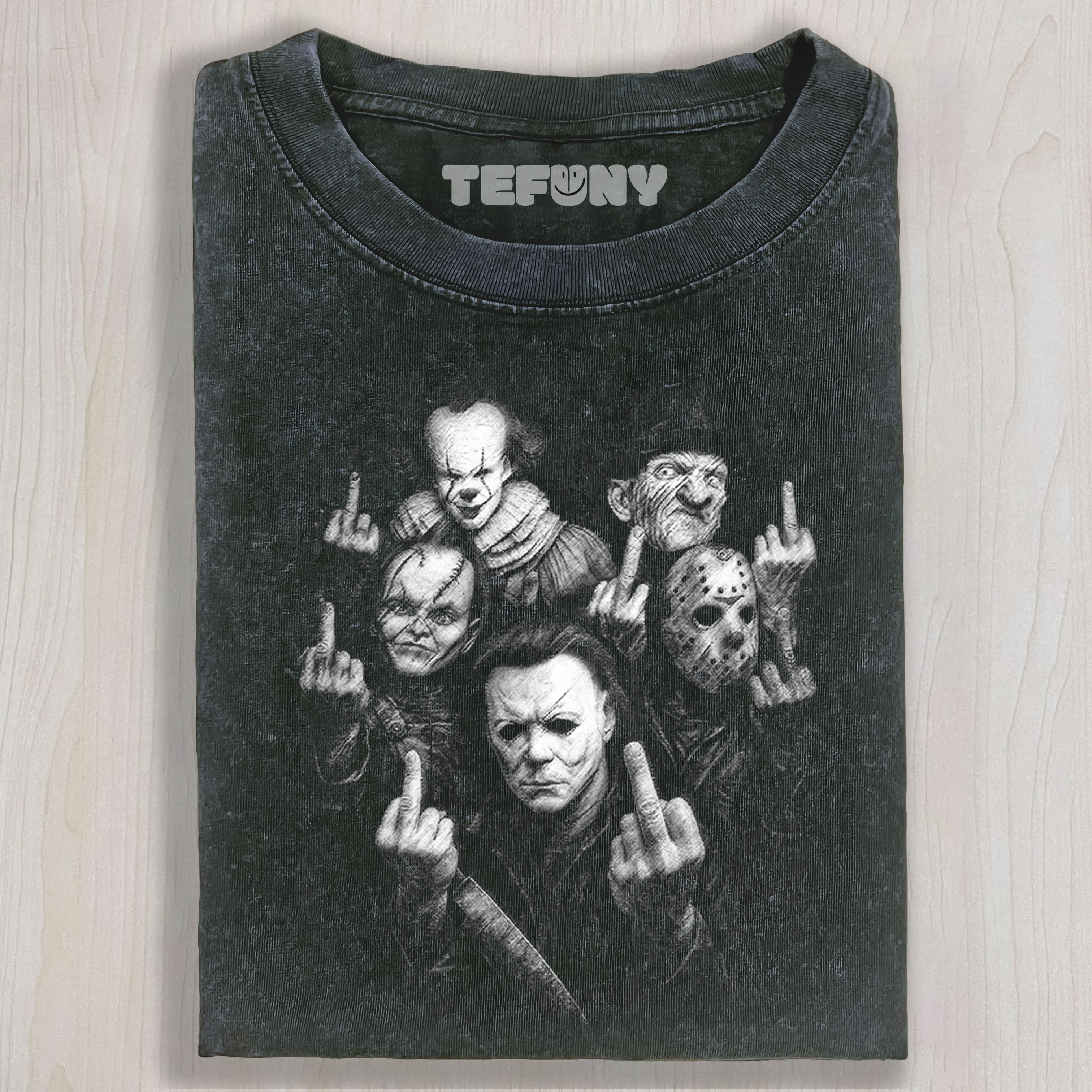 HORROR CHARACTERS MIDDLE FINGER TEE & SWEAT & HOOD