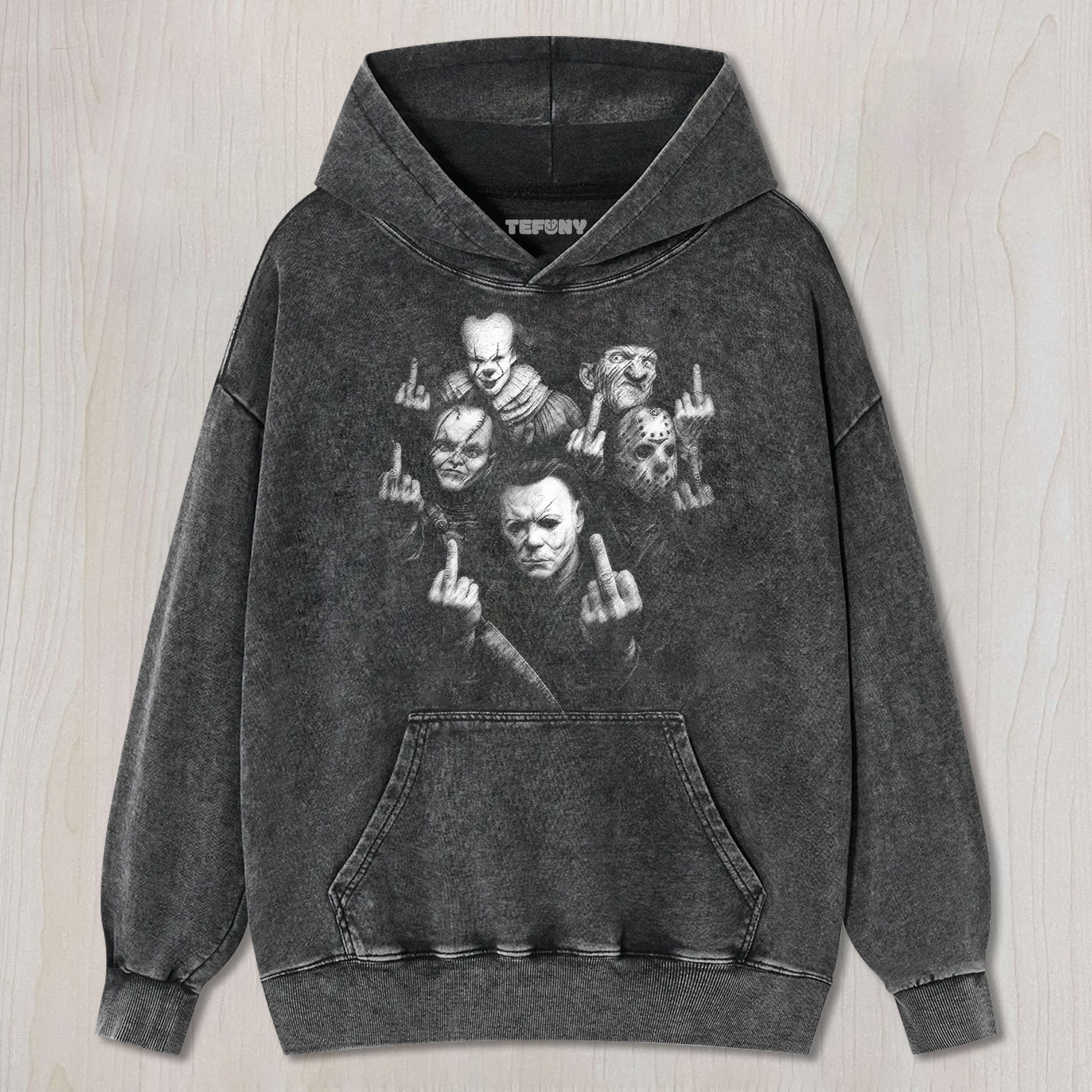 HORROR CHARACTERS MIDDLE FINGER TEE & SWEAT & HOOD